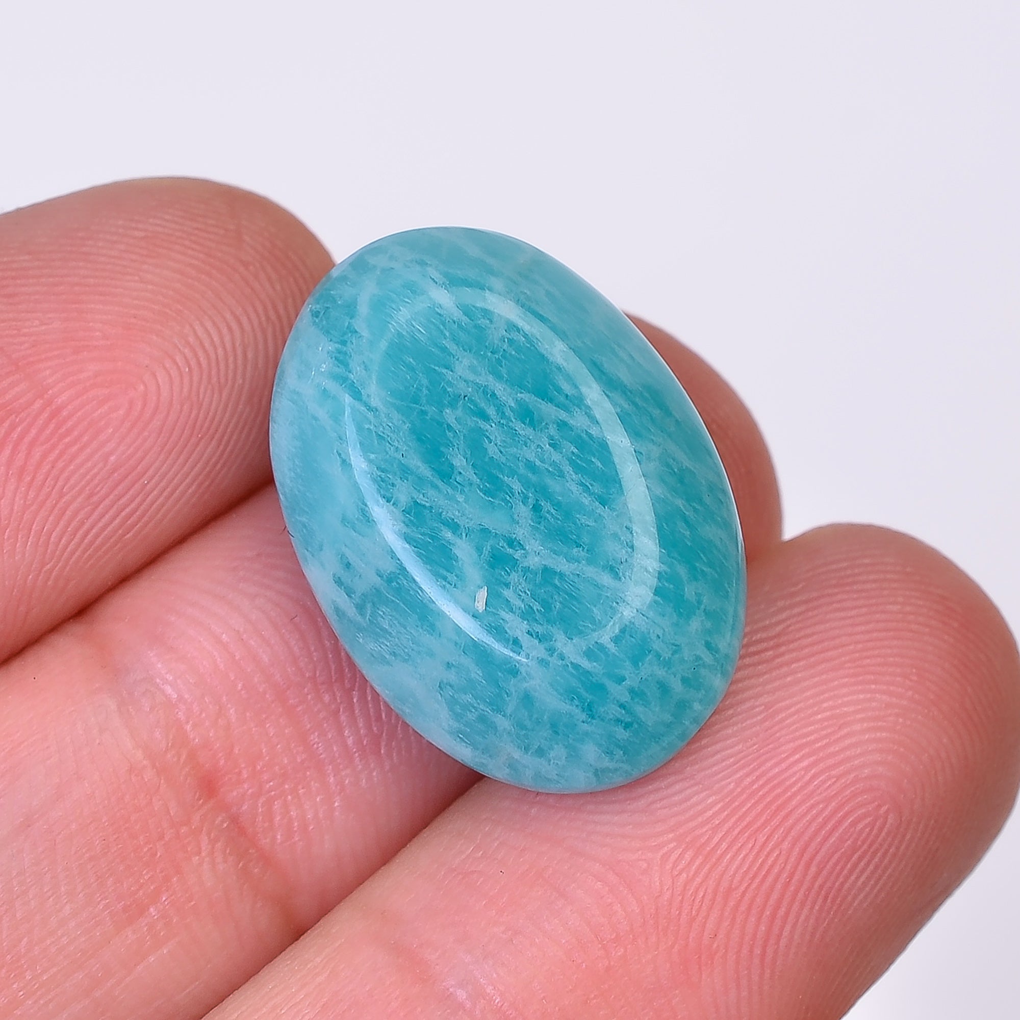 Natural Amazonite Oval Shape Faceted Loose Gemstone For Making Jewelry 16 Ct. 20X14X7 mm Y-10058