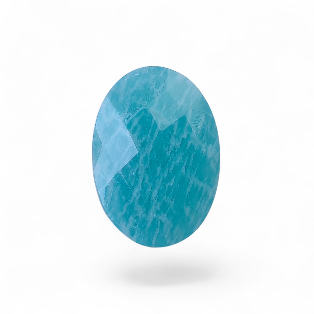 Natural Amazonite Oval Shape Faceted Loose Gemstone For Making Jewelry 16 Ct. 20X14X7 mm Y-10058