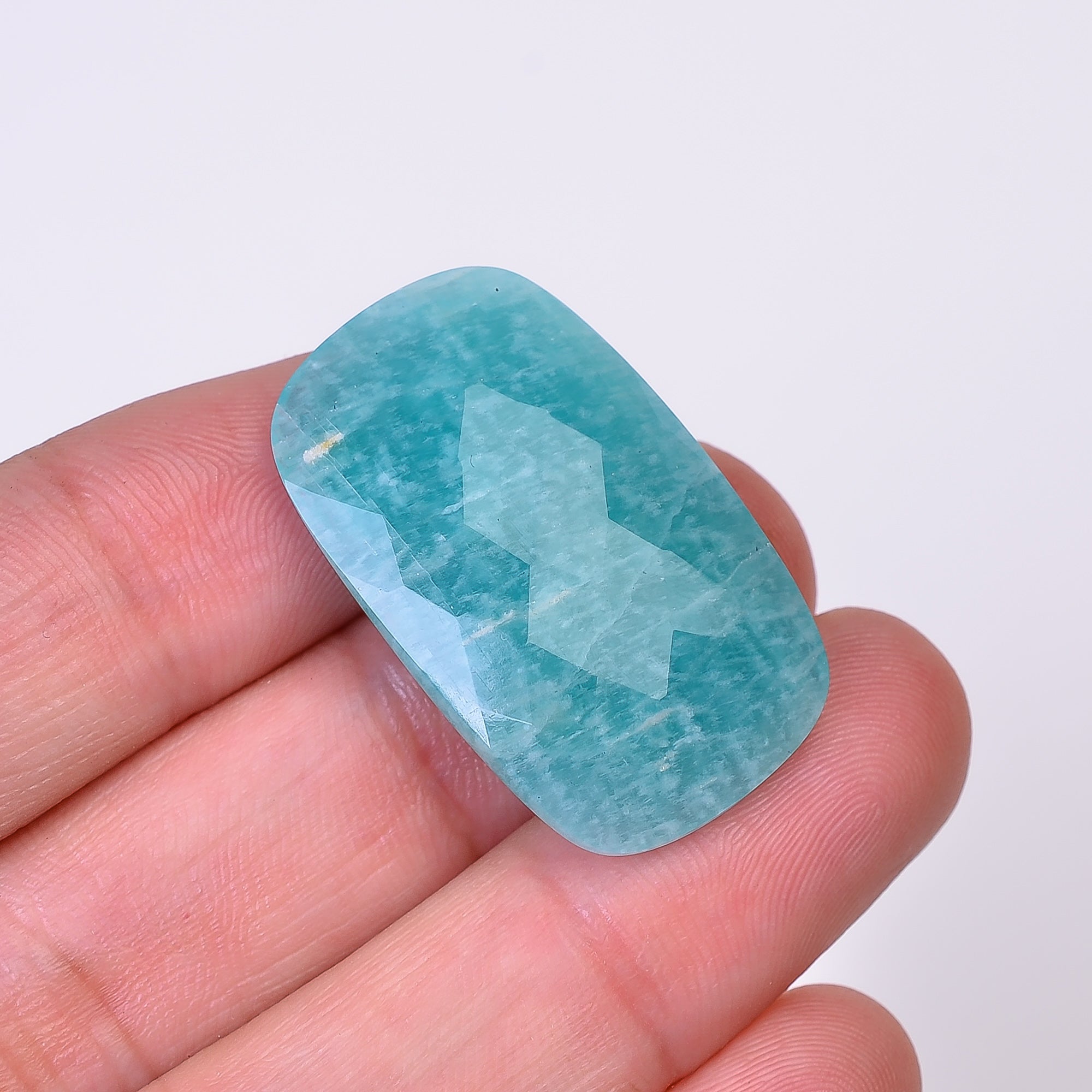 Natural Amazonite Radiant Shape Faceted Loose Gemstone For Making Jewelry 34 Ct. 31X19X7 mm Y-10059