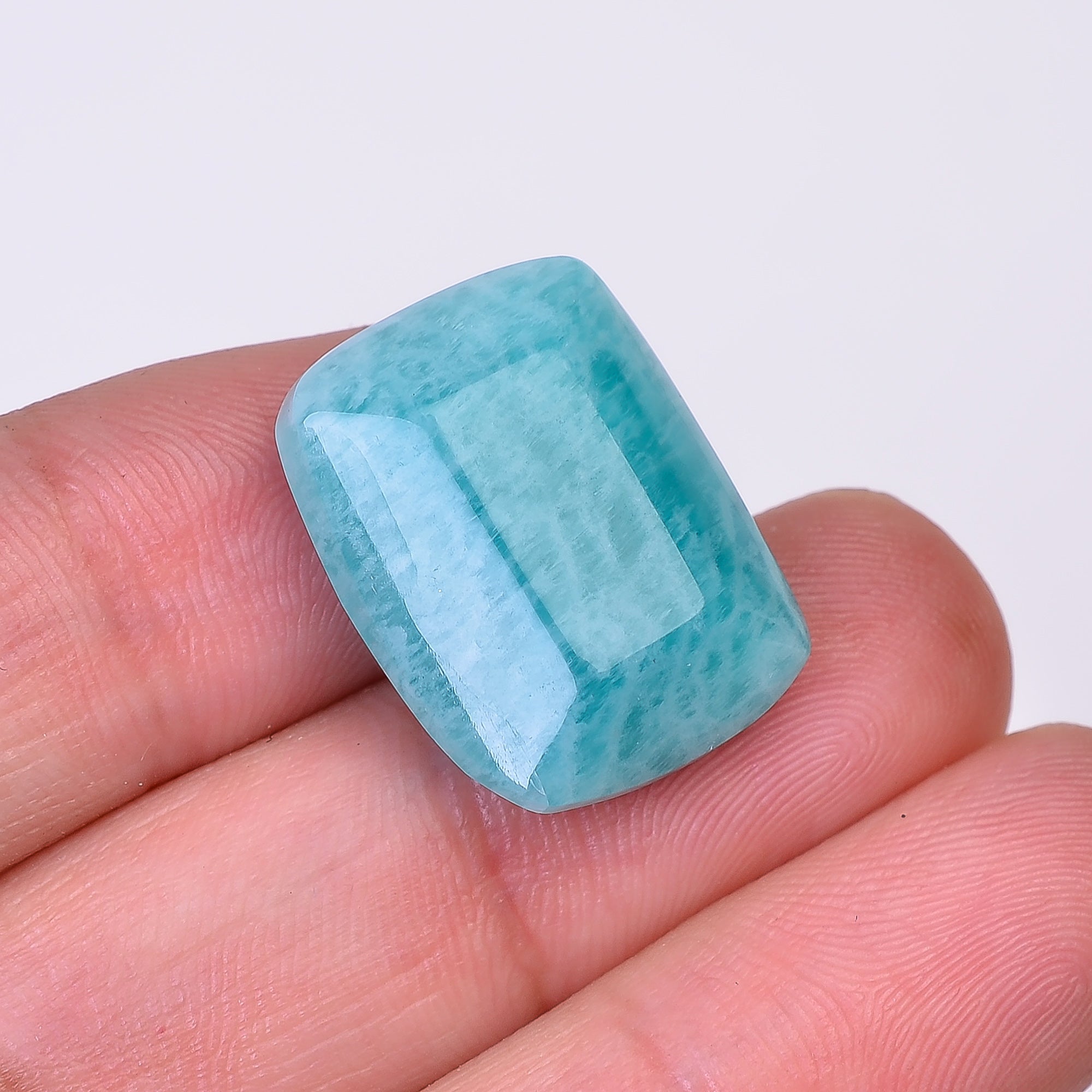 Natural Amazonite Radiant Shape Faceted Loose Gemstone For Making Jewelry 21.5 Ct. 21X16X8 mm Y-10060
