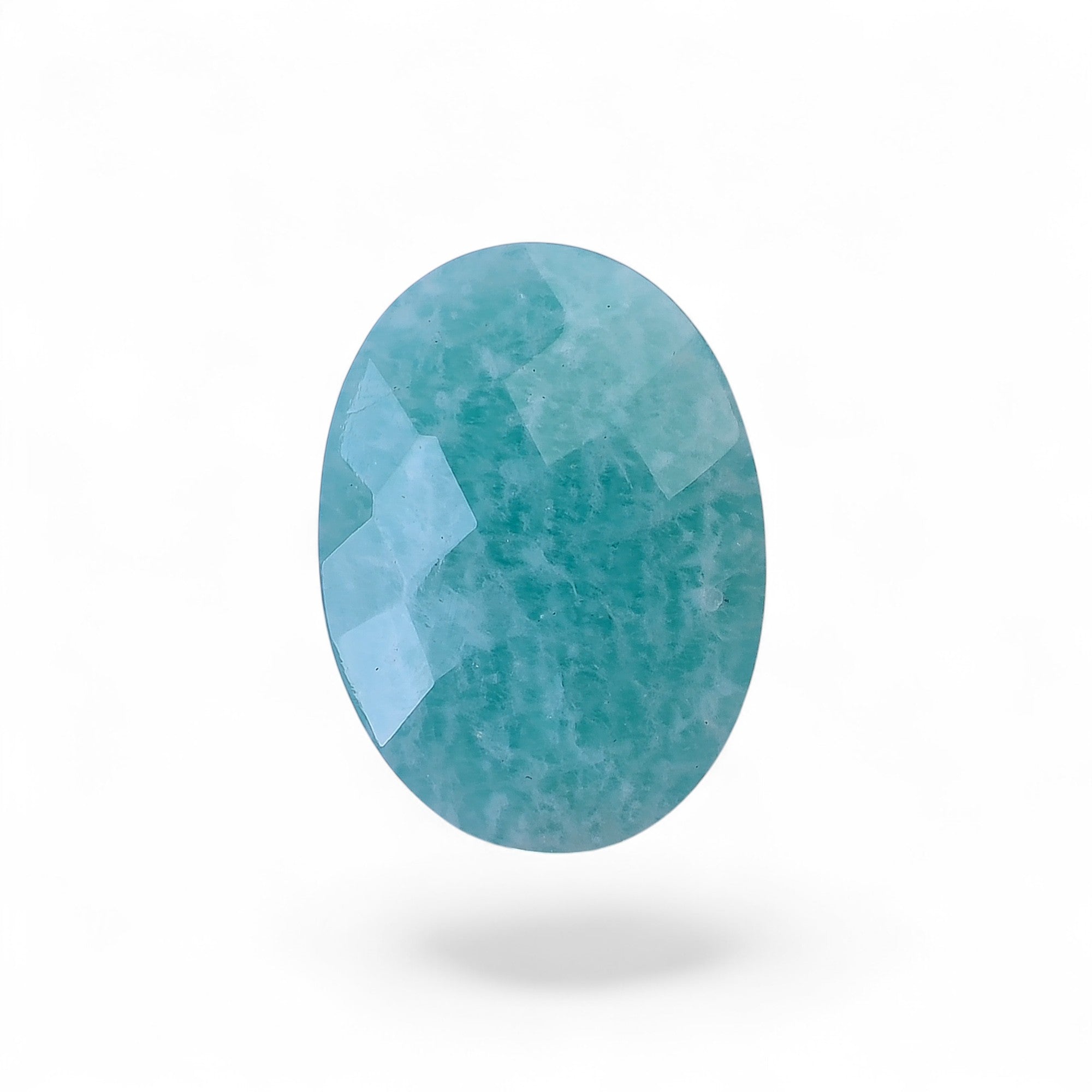 Natural Amazonite Oval Shape Faceted Loose Gemstone For Making Jewelry 18.5 Ct. 23X17X7 mm Y-10061