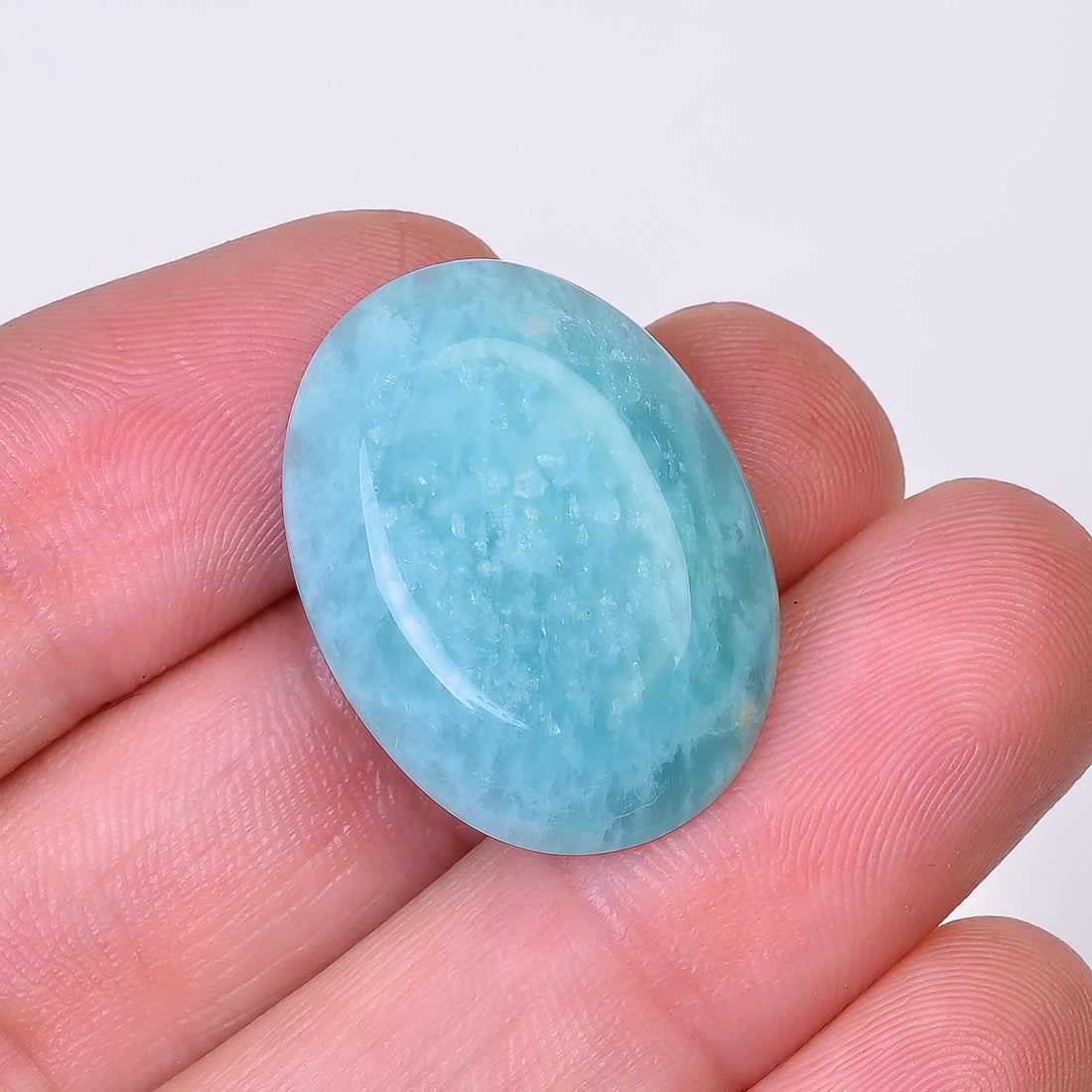 Natural Amazonite Oval Shape Faceted Loose Gemstone For Making Jewelry 20.5 Ct. 25X18X6 mm Y-10062
