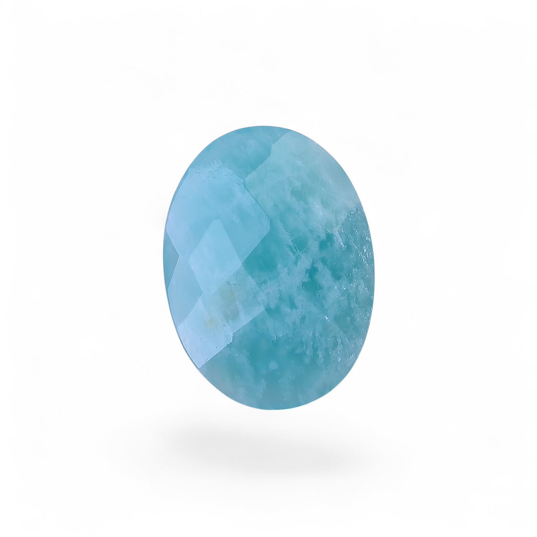 Natural Amazonite Oval Shape Faceted Loose Gemstone For Making Jewelry 20.5 Ct. 25X18X6 mm Y-10062
