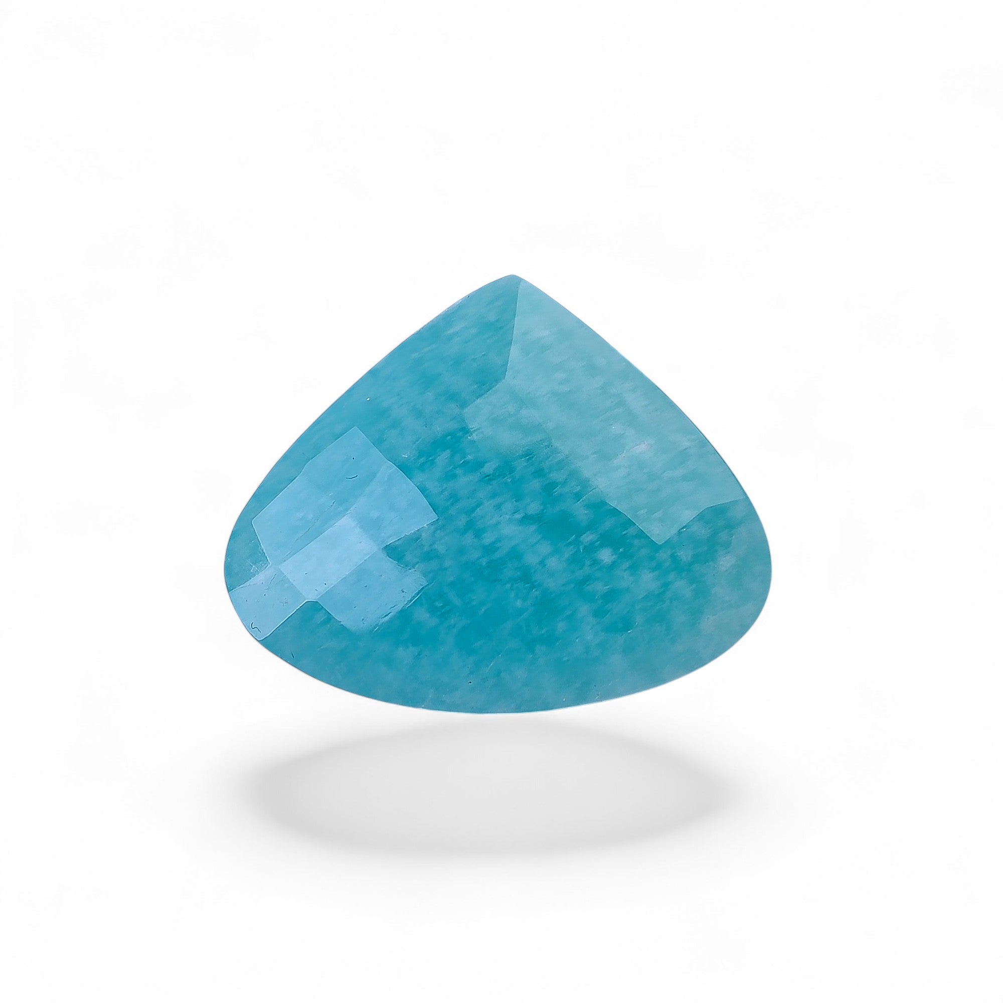 Natural Amazonite Heart Shape Faceted Loose Gemstone For Making Jewelry 30 Ct. 23X28X7 mm Y-10063