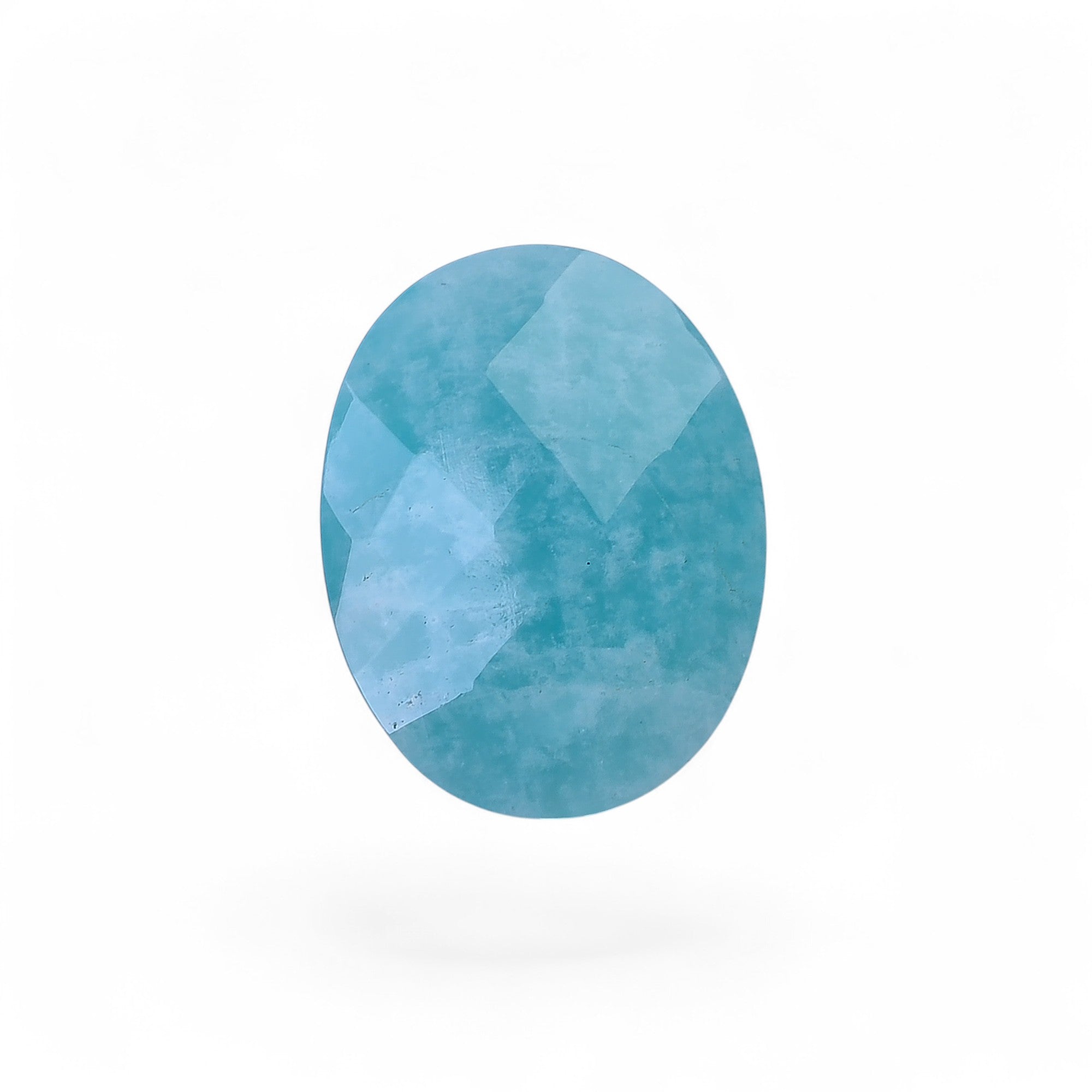 Natural Amazonite Oval Shape Faceted Loose Gemstone For Making Jewelry 18 Ct. 21X16X7 mm Y-10064