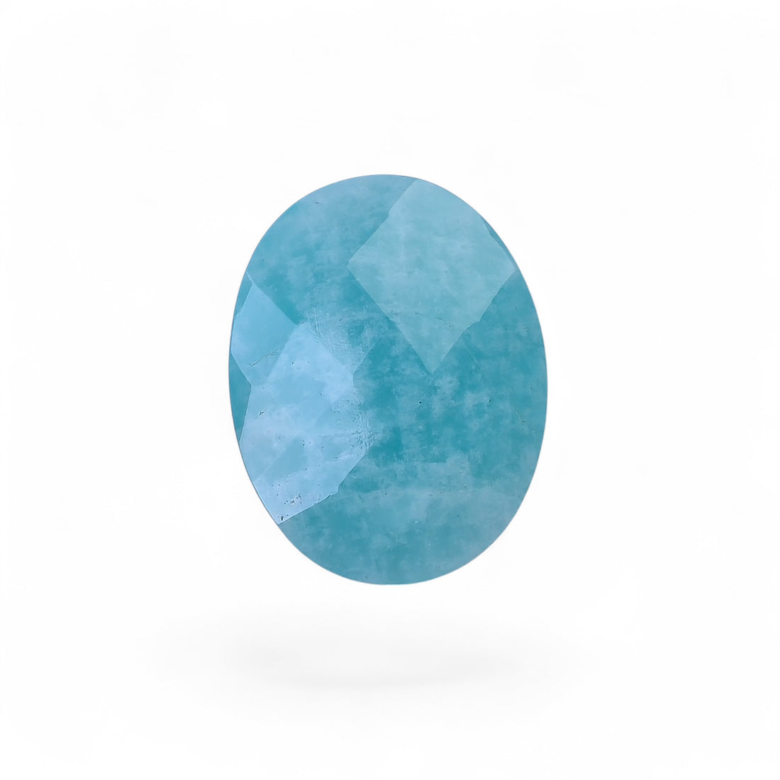 Natural Amazonite Oval Shape Faceted Loose Gemstone For Making Jewelry 18 Ct. 21X16X7 mm Y-10064
