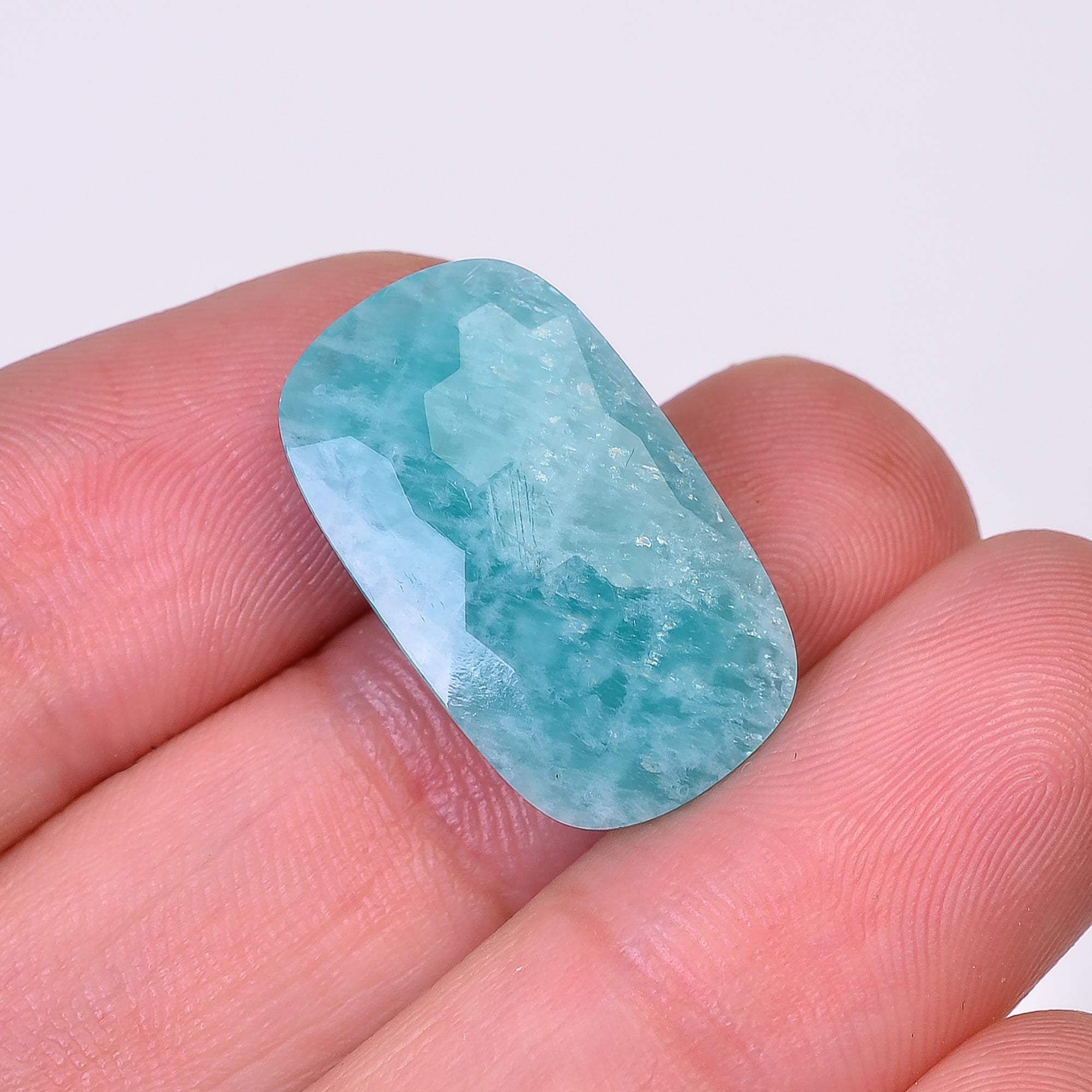 Natural Amazonite Radiant Shape Faceted Loose Gemstone For Making Jewelry 12.5 Ct. 22X12X5 mm Y-10065
