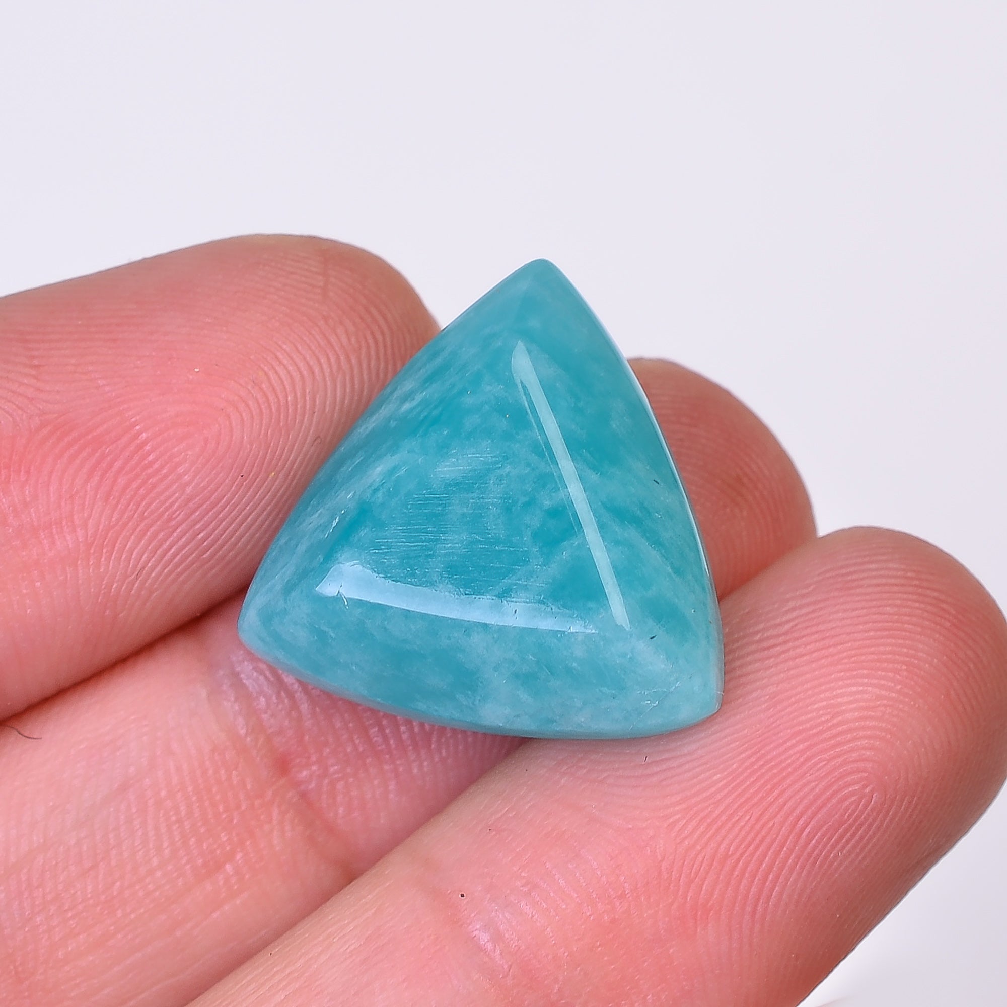 Natural Amazonite Triangle Shape Faceted Loose Gemstone For Making Jewelry 18 Ct. 18X18X8 mm Y-10066