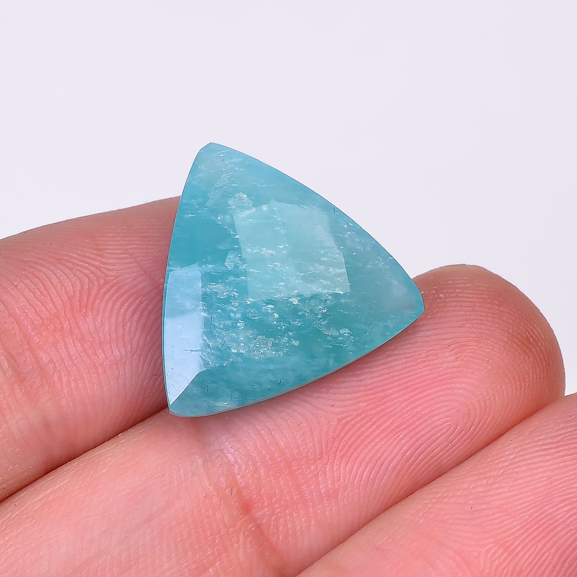 Natural Amazonite Triangle Shape Faceted Loose Gemstone For Making Jewelry 13 Ct. 17X17X7 mm Y-10069