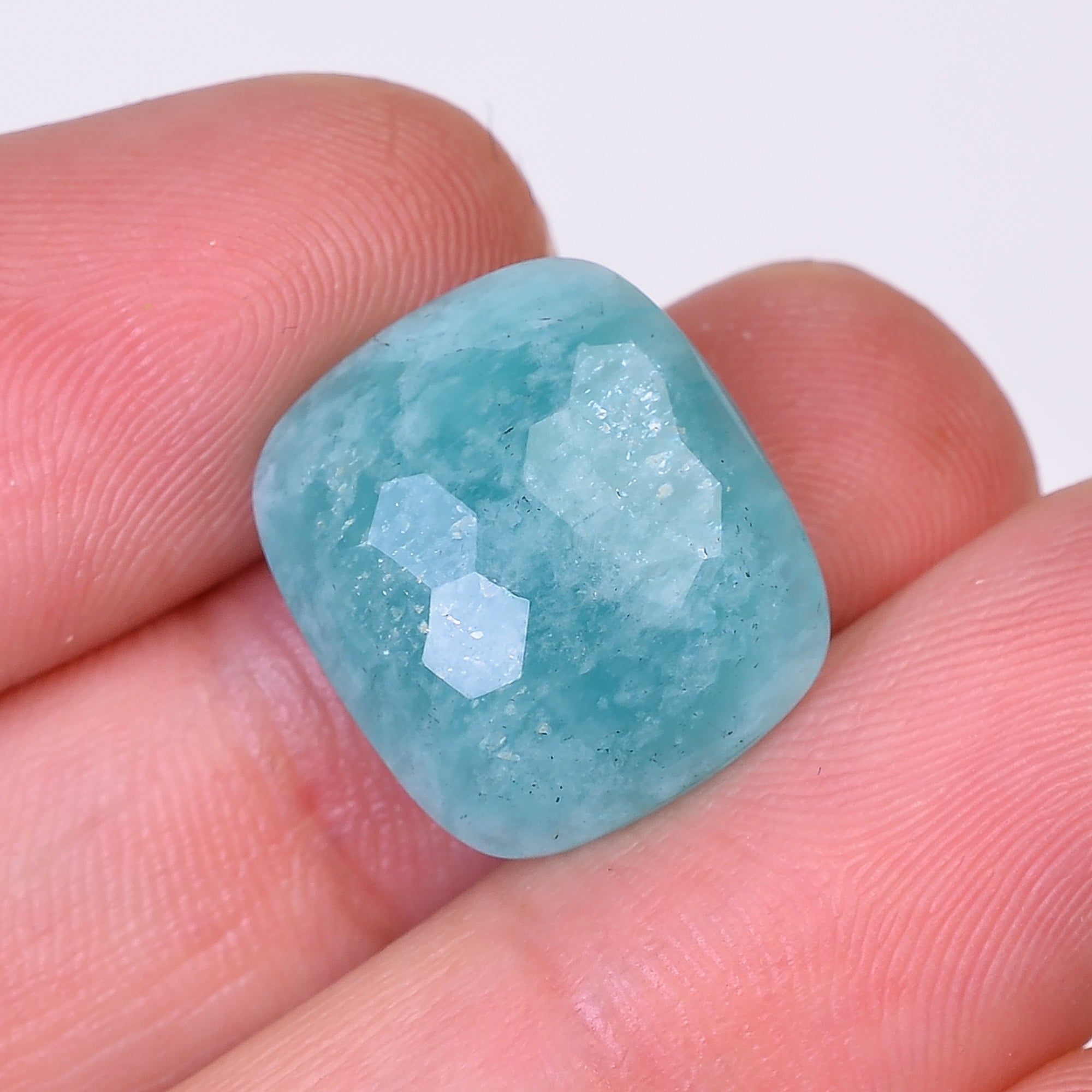 Natural Amazonite Radiant Shape Faceted Loose Gemstone For Making Jewelry 9.5 Ct. 16X14X6 mm Y-10070