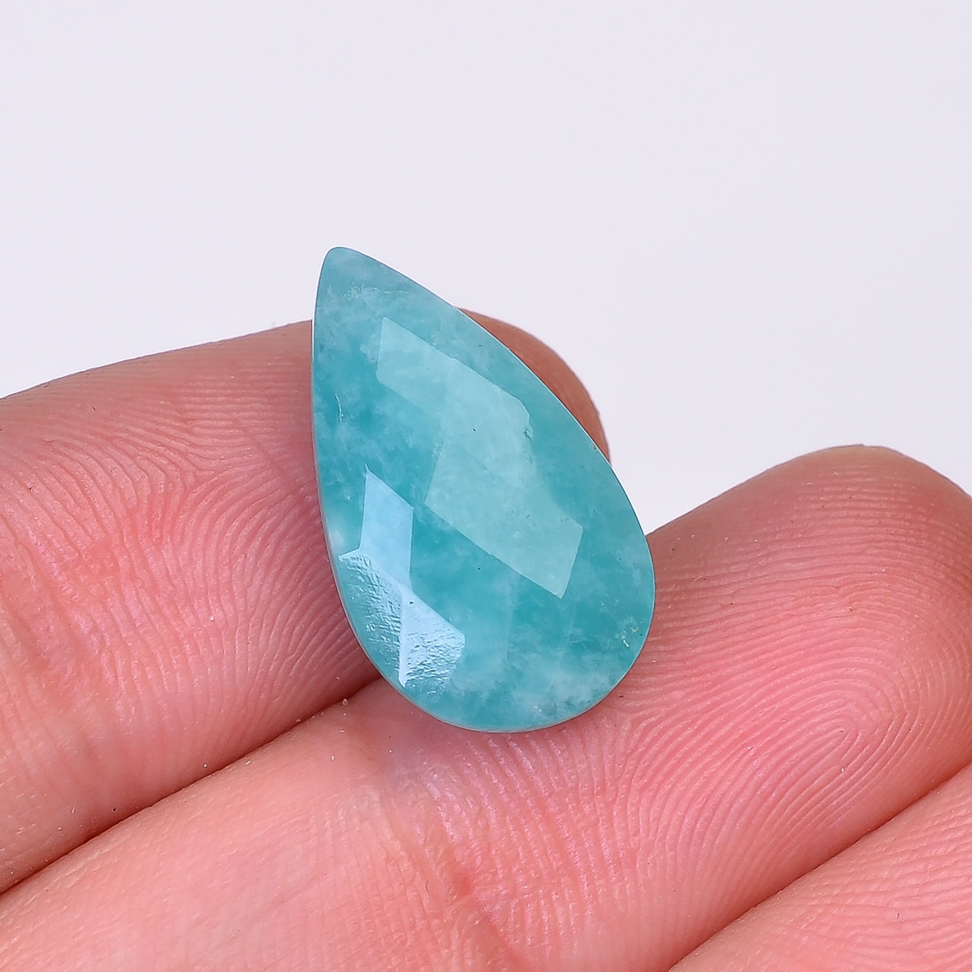 Natural Amazonite Pear Shape Faceted Loose Gemstone For Making Jewelry 8 Ct. 18X10X6 mm Y-10071