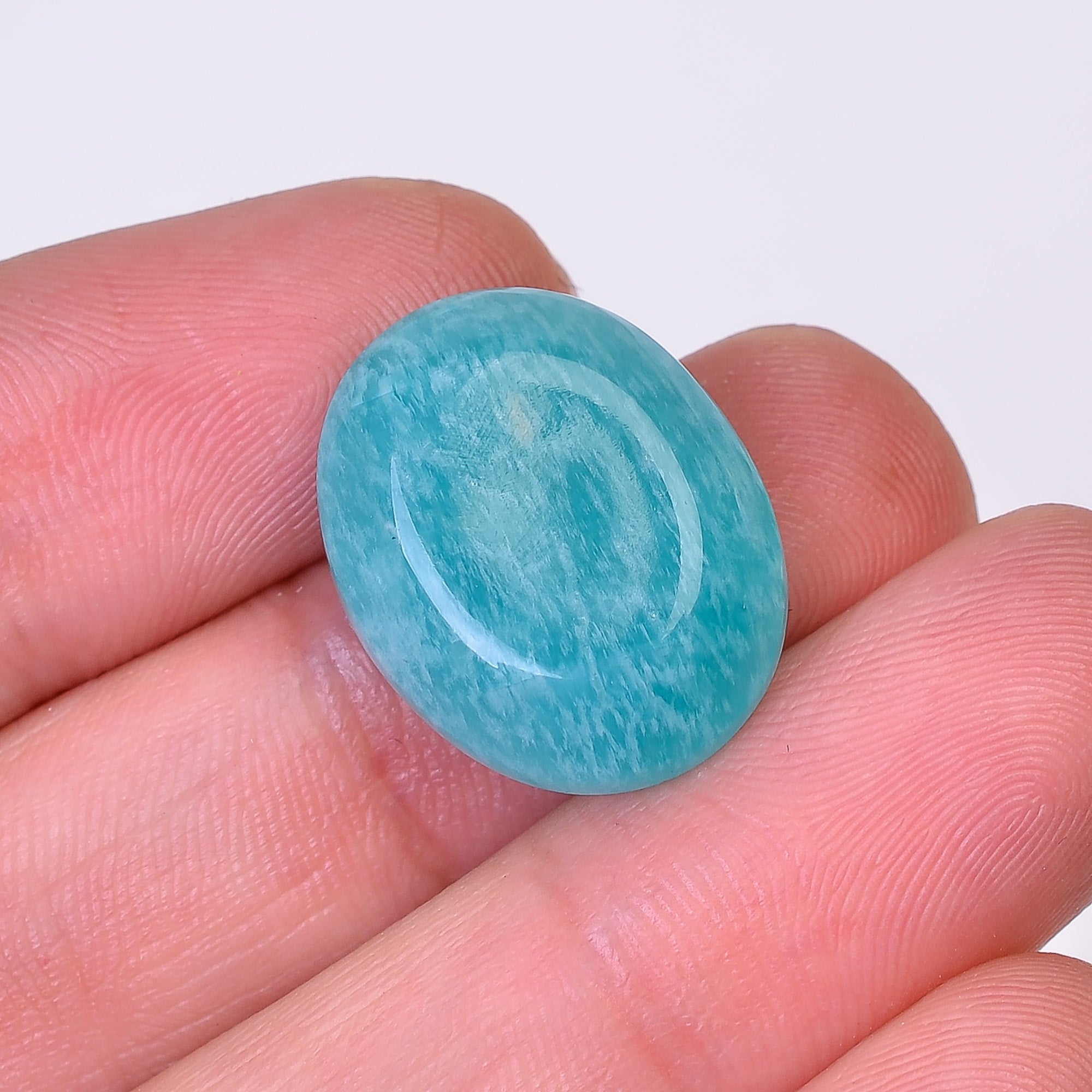 Natural Amazonite Oval Shape Faceted Loose Gemstone For Making Jewelry 15 Ct. 19X15X6 mm Y-10075