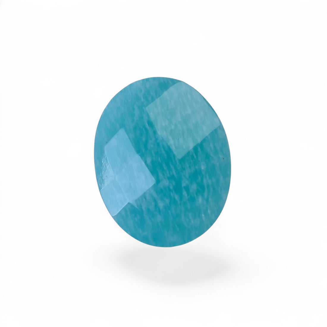 Natural Amazonite Oval Shape Faceted Loose Gemstone For Making Jewelry 15 Ct. 19X15X6 mm Y-10075