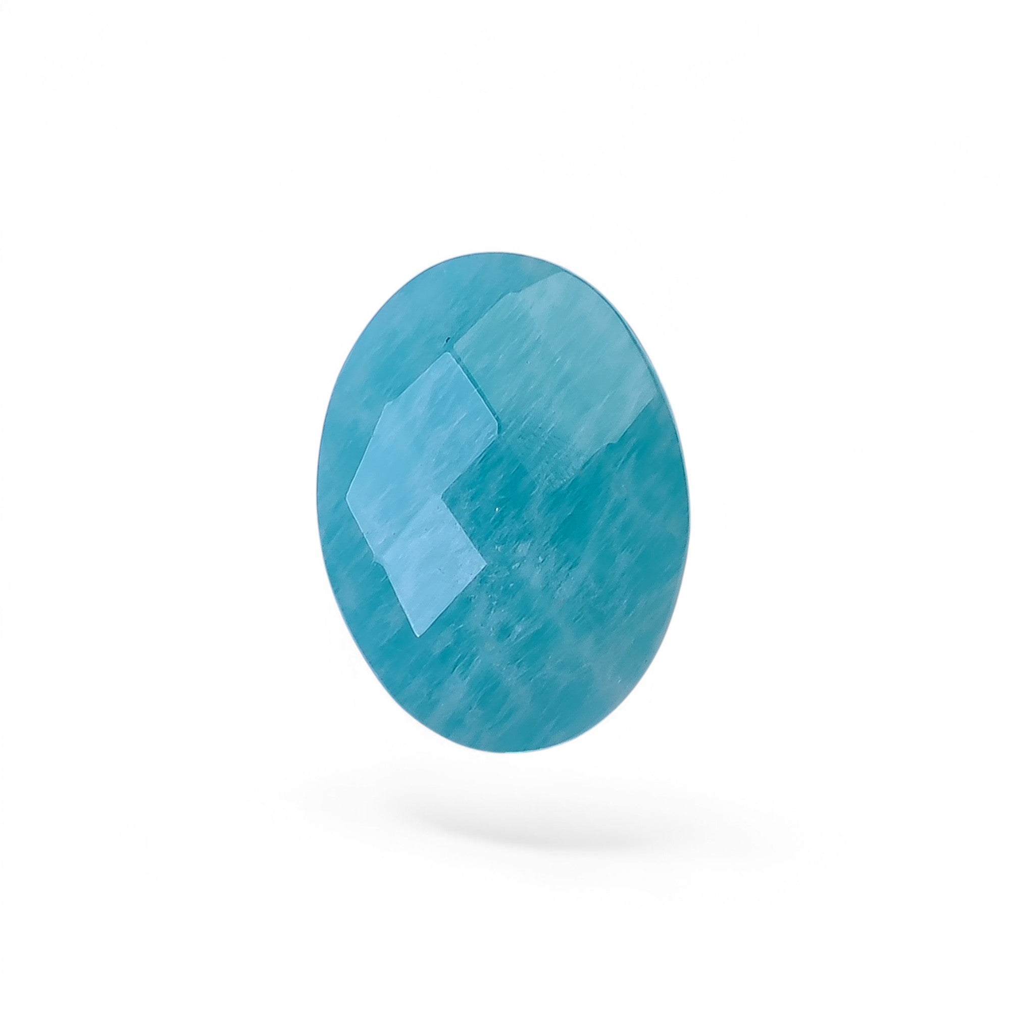 Natural Amazonite Oval Shape Faceted Loose Gemstone For Making Jewelry 10 Ct. 17X13X7 mm Y-10076