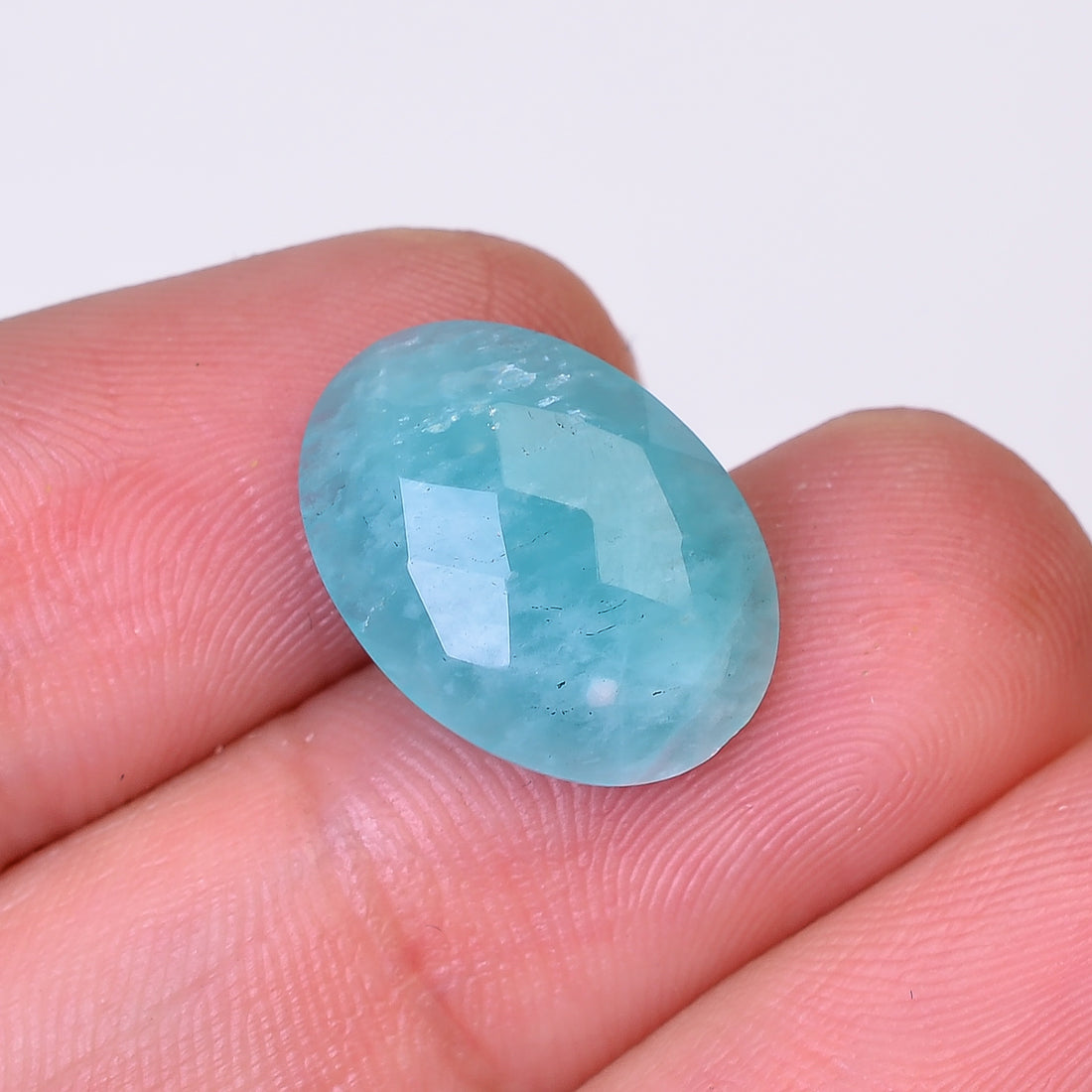 Natural Amazonite Oval Shape Faceted Loose Gemstone For Making Jewelry 6 Ct. 16X12X5 mm Y-10077