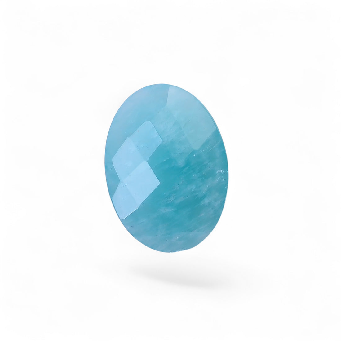 Natural Amazonite Oval Shape Faceted Loose Gemstone For Making Jewelry 6 Ct. 16X12X5 mm Y-10077