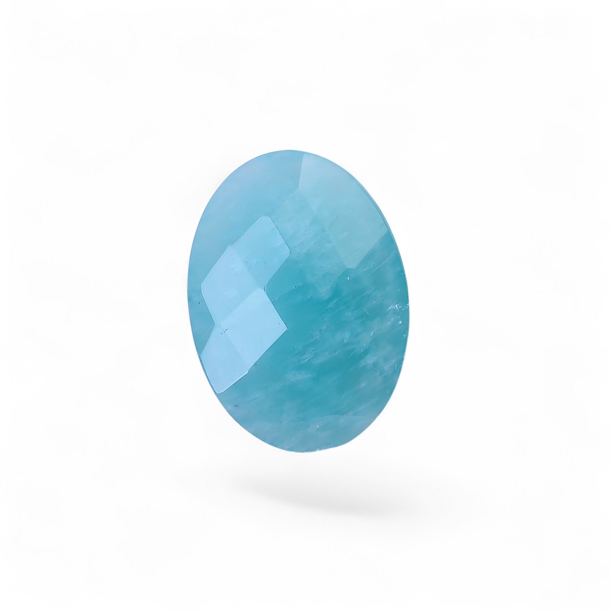 Natural Amazonite Oval Shape Faceted Loose Gemstone For Making Jewelry 6 Ct. 16X12X5 mm Y-10077