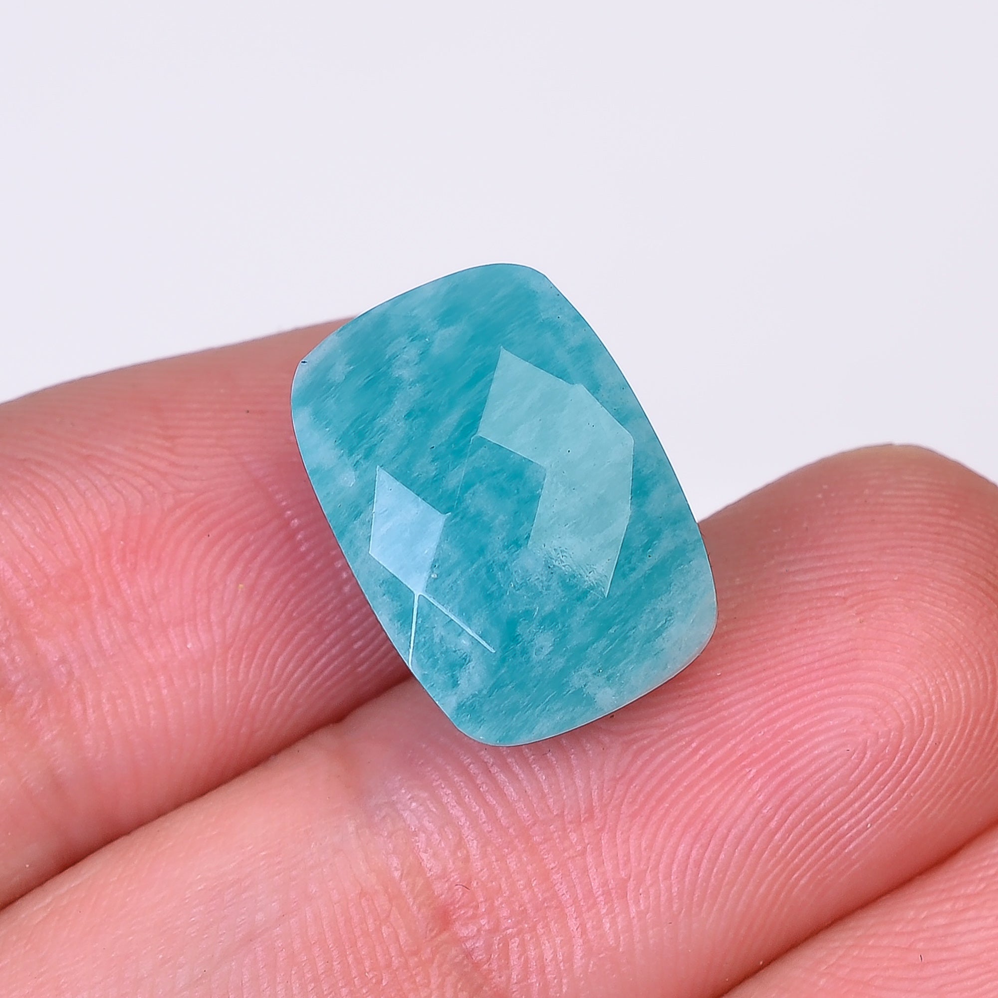 Natural Amazonite Radiant Shape Faceted Loose Gemstone For Making Jewelry 9.5 Ct. 15X11X7 mm Y-10078