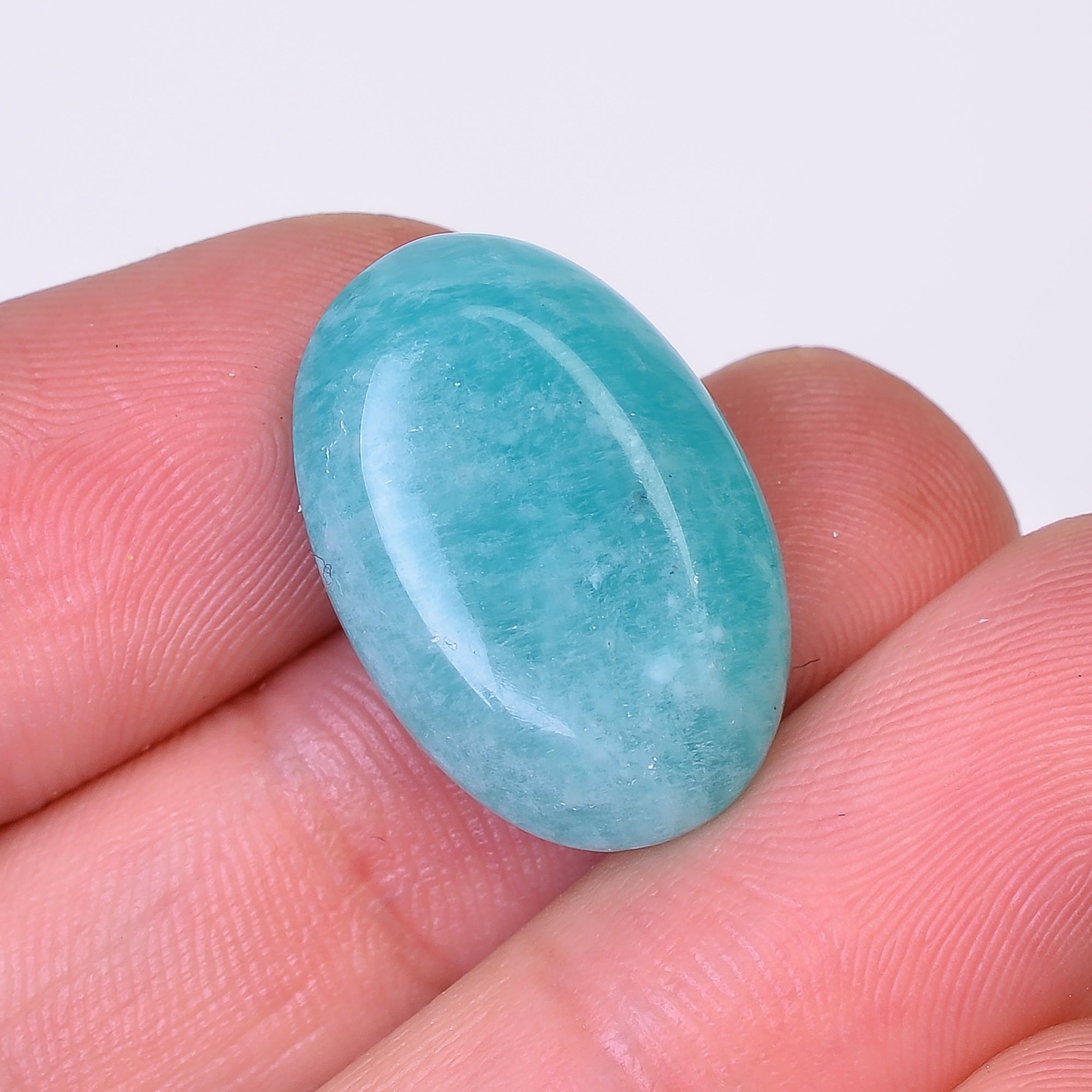 Natural Amazonite Oval Shape Faceted Loose Gemstone For Making Jewelry 14 Ct. 21X14X6 mm Y-10079