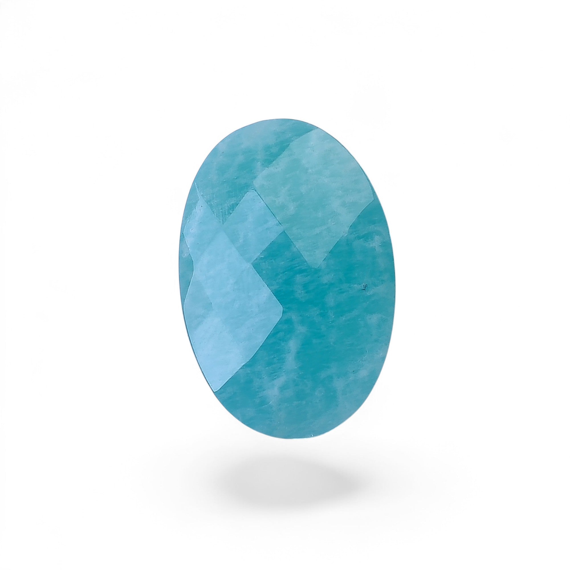 Natural Amazonite Oval Shape Faceted Loose Gemstone For Making Jewelry 14 Ct. 21X14X6 mm Y-10079