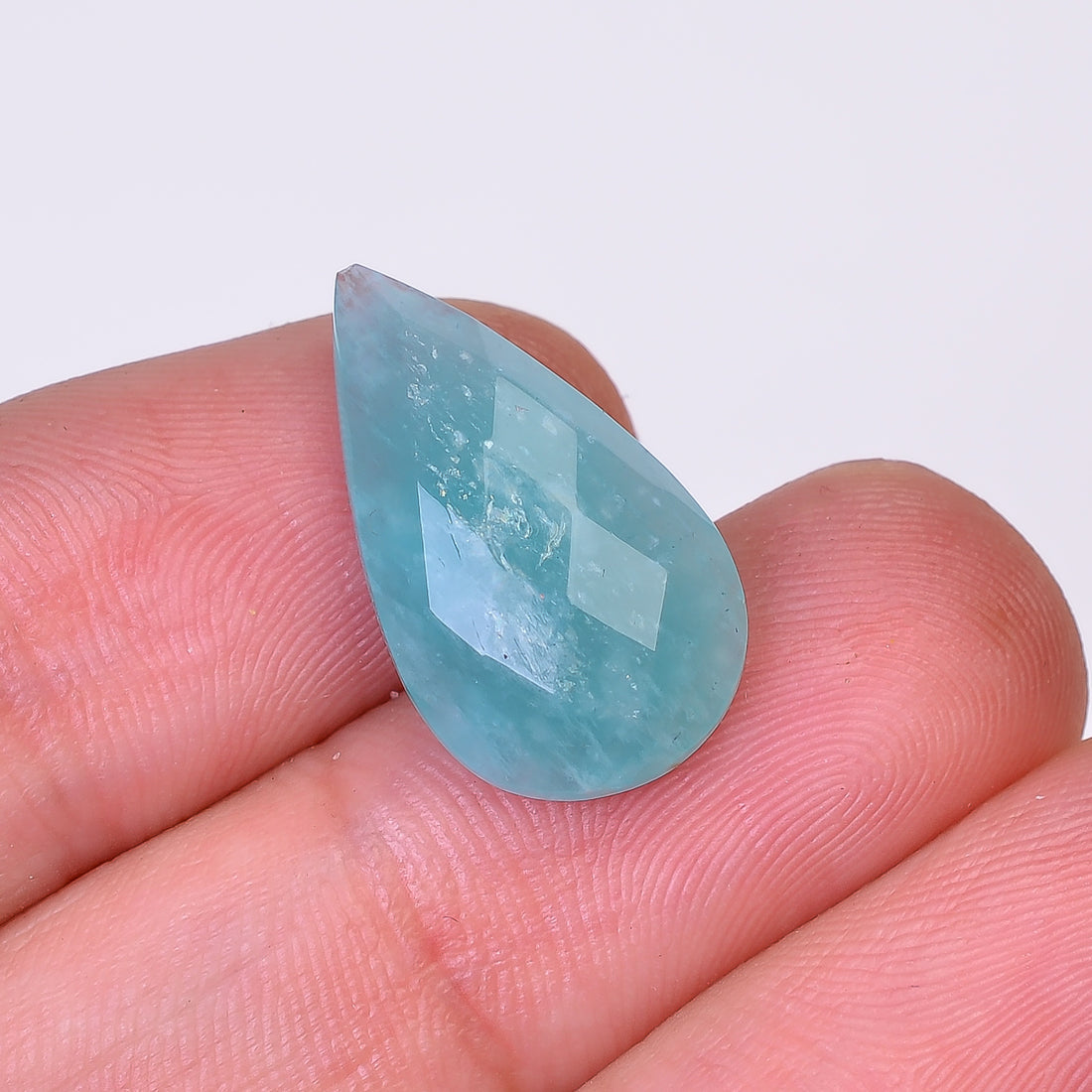 Natural Amazonite Pear Shape Faceted Loose Gemstone For Making Jewelry 7 Ct. 20X11X5 mm Y-10080