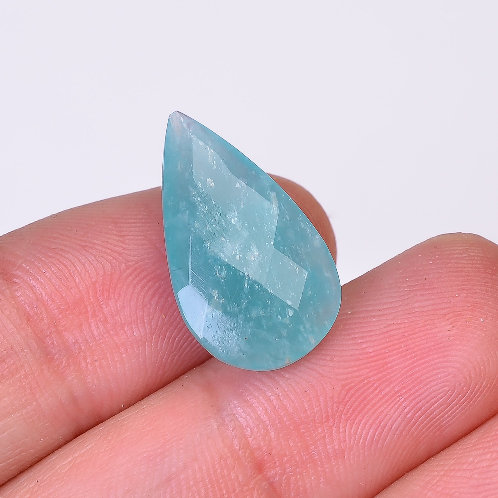 Natural Amazonite Pear Shape Faceted Loose Gemstone For Making Jewelry 7 Ct. 20X11X5 mm Y-10080