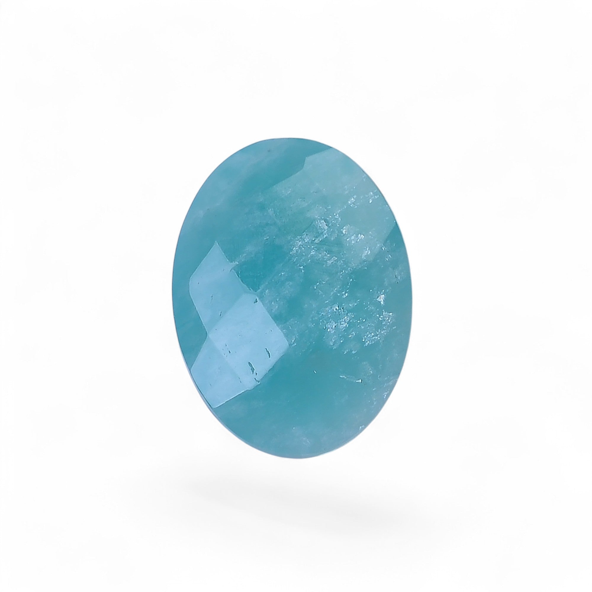 Natural Amazonite Oval Shape Faceted Loose Gemstone For Making Jewelry 9 Ct. 16X12X6 mm Y-10081
