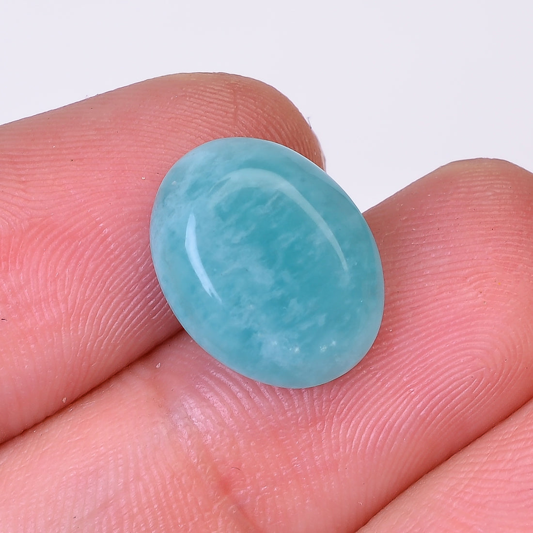 Natural Amazonite Oval Shape Faceted Loose Gemstone For Making Jewelry 5.5 Ct. 14X10X5 mm Y-10082