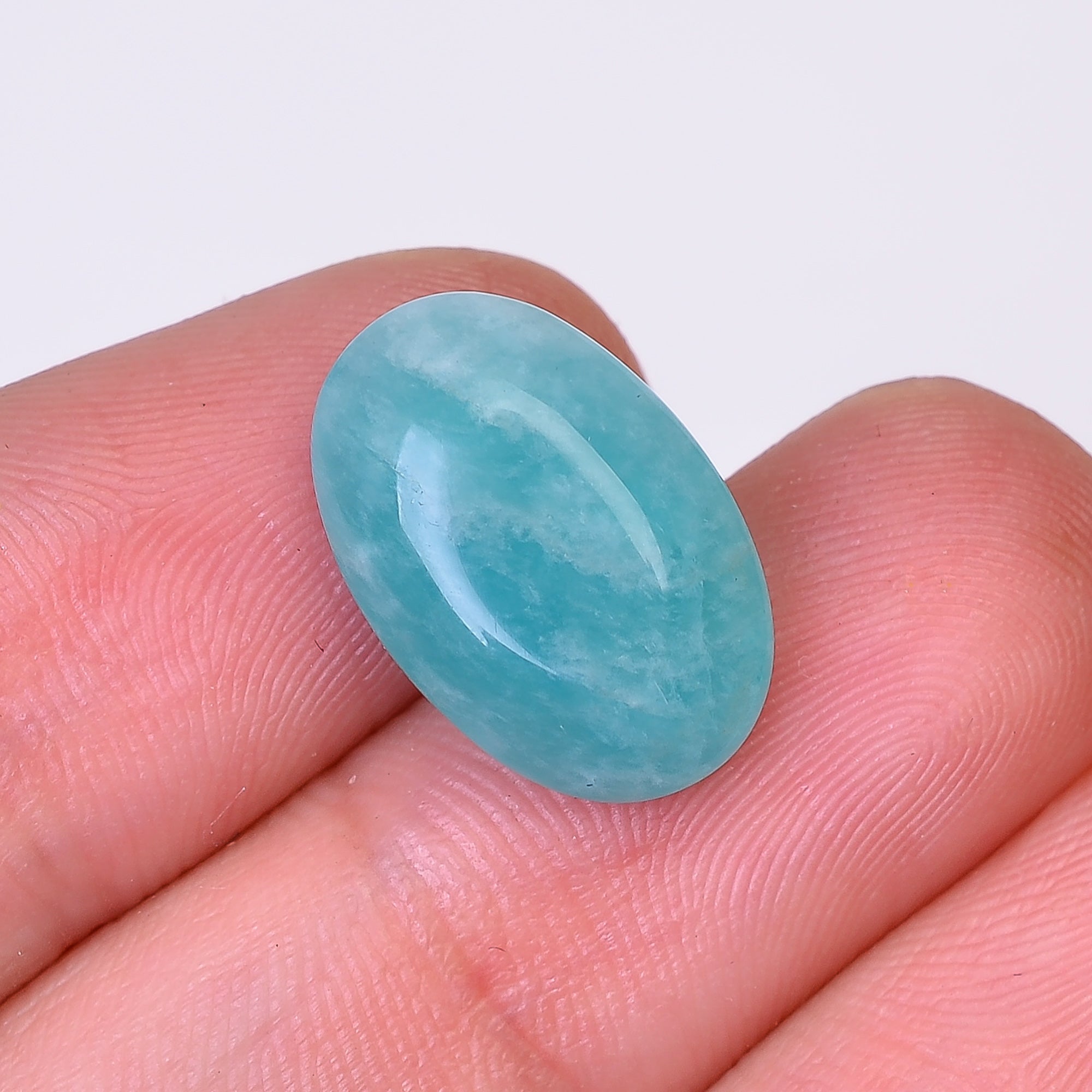 Natural Amazonite Oval Shape Faceted Loose Gemstone For Making Jewelry 7 Ct. 17X10X5 mm Y-10083