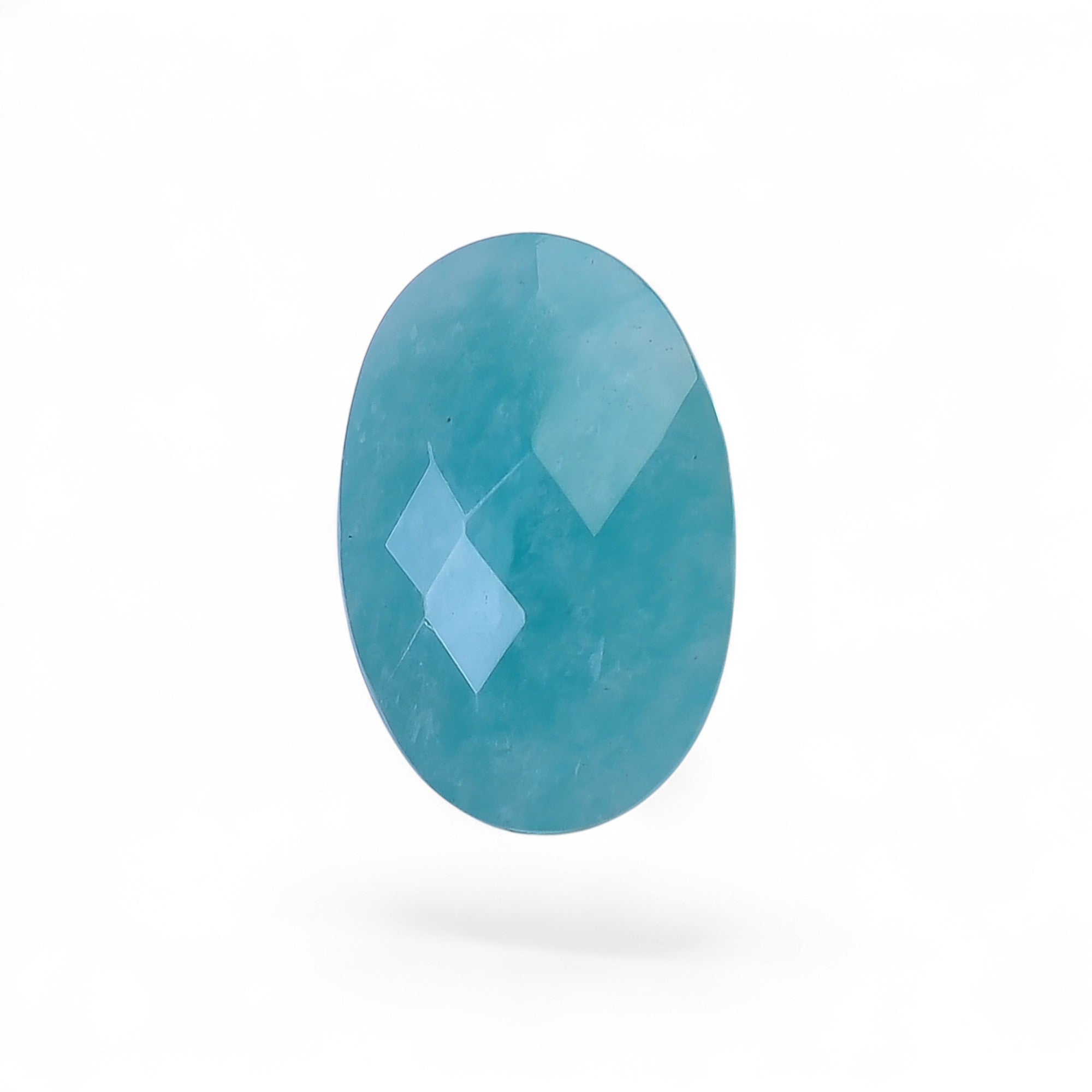 Natural Amazonite Oval Shape Faceted Loose Gemstone For Making Jewelry 7 Ct. 17X10X5 mm Y-10083