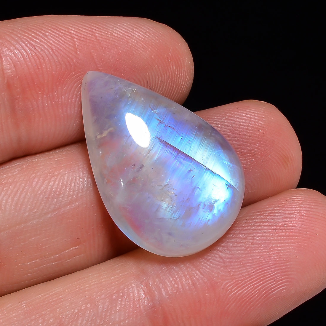 Natural Rainbow Moonstone Pear Shape Cabochon Loose Gemstone For Making Jewelry 21 Ct. 24X15X7 mm Y-10087