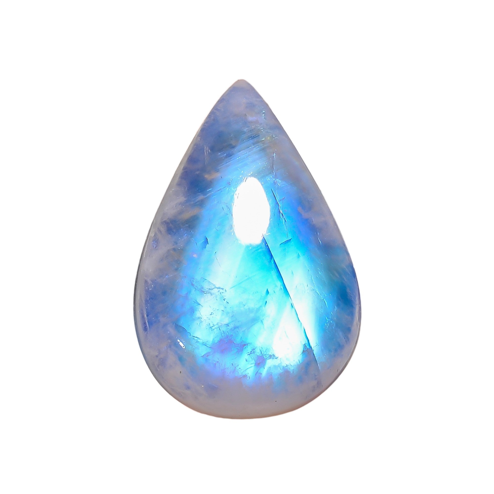 Natural Rainbow Moonstone Pear Shape Cabochon Loose Gemstone For Making Jewelry 21 Ct. 24X15X7 mm Y-10087