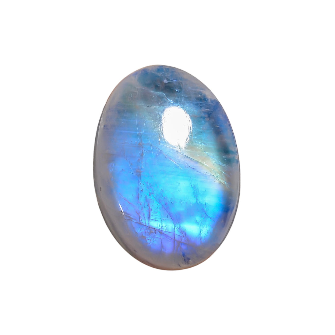 Natural Rainbow Moonstone Oval Shape Cabochon Loose Gemstone For Making Jewelry 23 Ct. 21X15X7 mm Y-10088