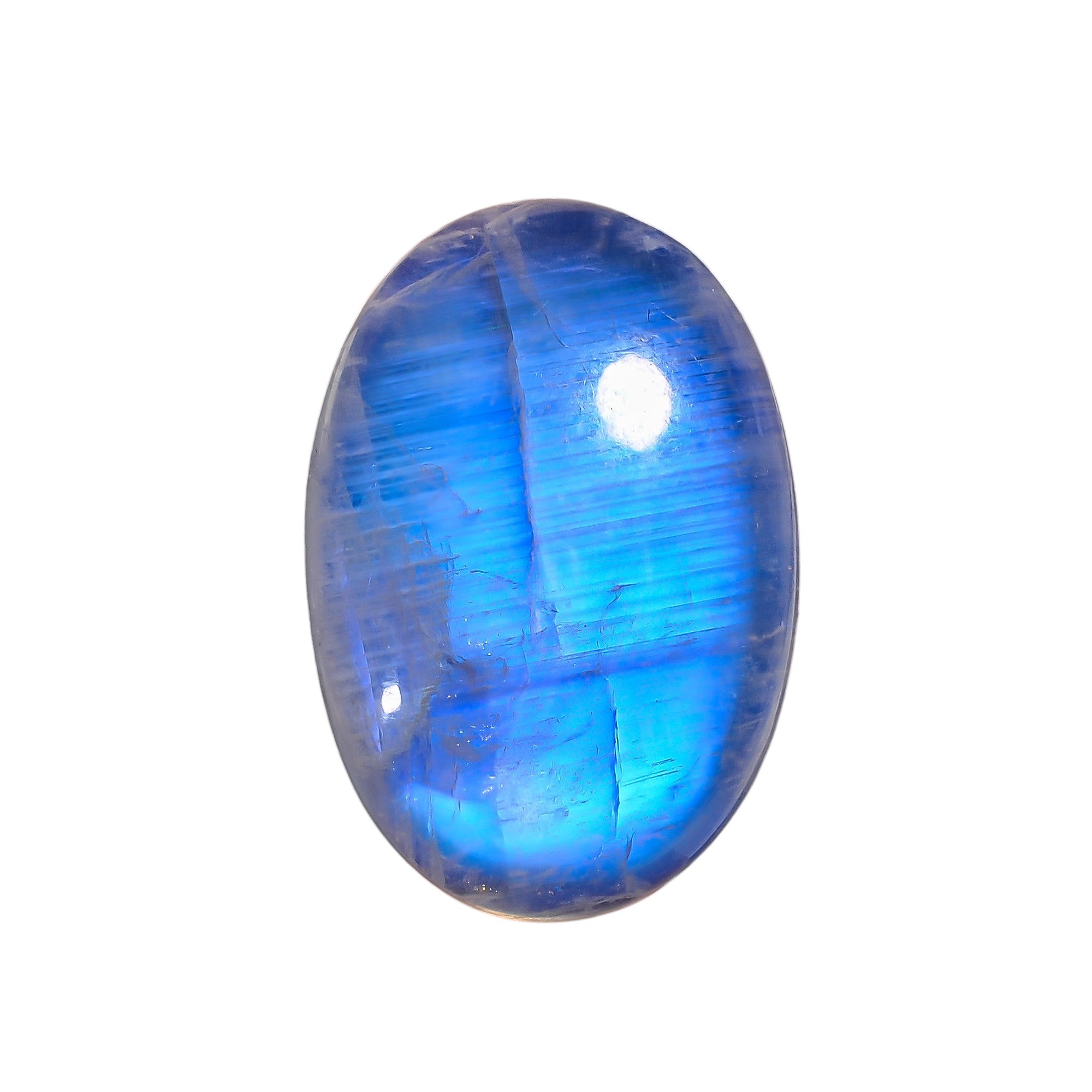 Natural Rainbow Moonstone Oval Shape Cabochon Loose Gemstone For Making Jewelry 47.5 Ct. 28X19X9 mm Y-10089
