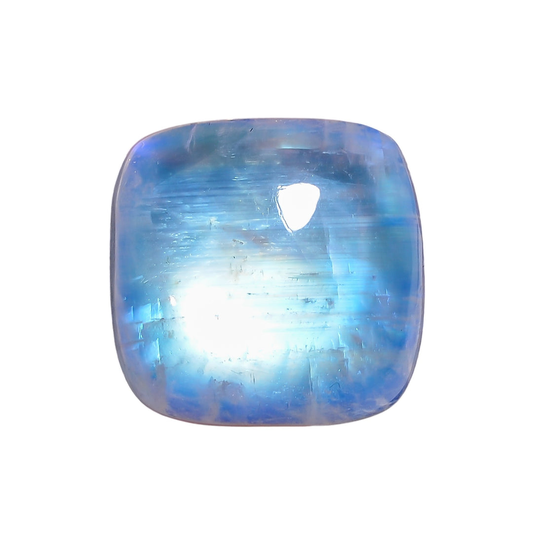 Natural Rainbow Moonstone Cushion Shape Cabochon Loose Gemstone For Making Jewelry 27 Ct. 18X18X8 mm Y-10092