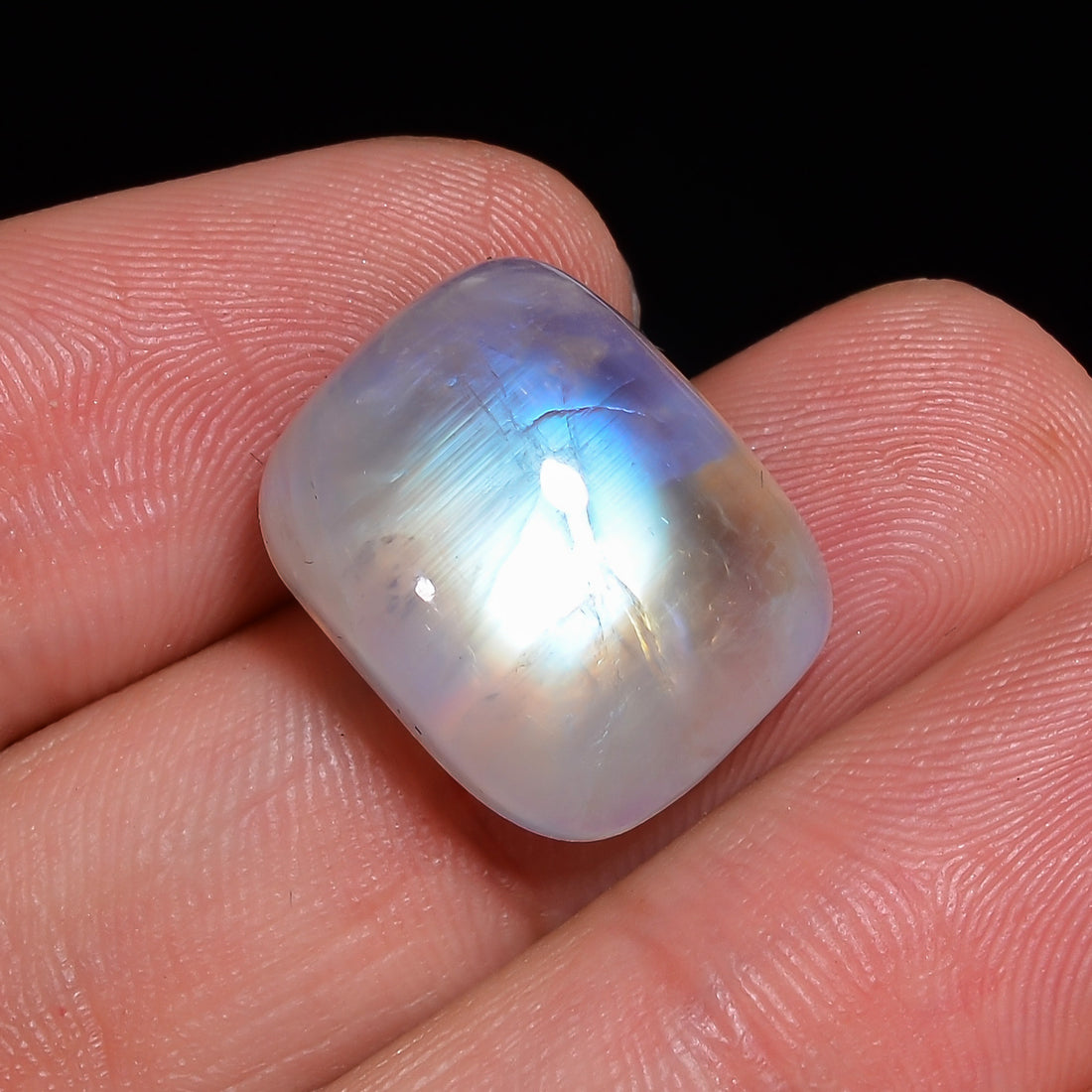 Natural Rainbow Moonstone Radiant Shape Cabochon Loose Gemstone For Making Jewelry 19 Ct. 17X13X8 mm Y-10097