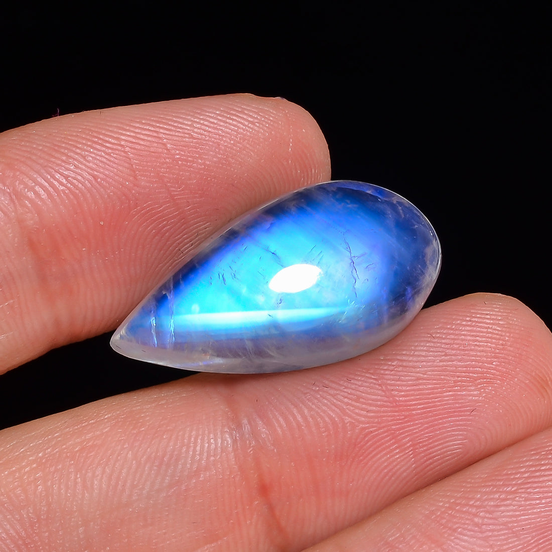Natural Rainbow Moonstone Pear Shape Cabochon Loose Gemstone For Making Jewelry 18.5 Ct. 24X12X7 mm Y-10098
