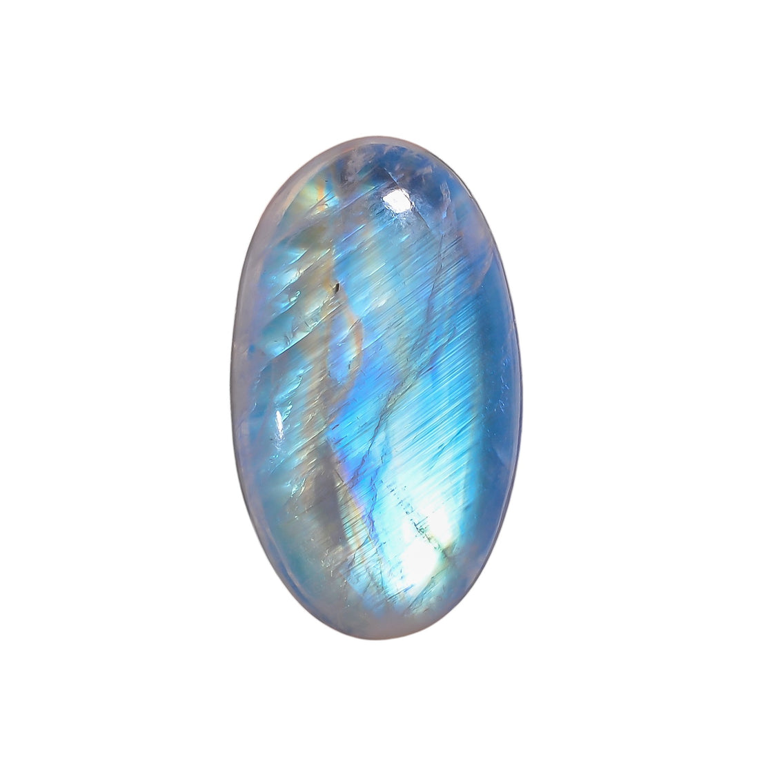 Natural Rainbow Moonstone Oval Shape Cabochon Loose Gemstone For Making Jewelry 24 Ct. 25X15X7 mm Y-10099