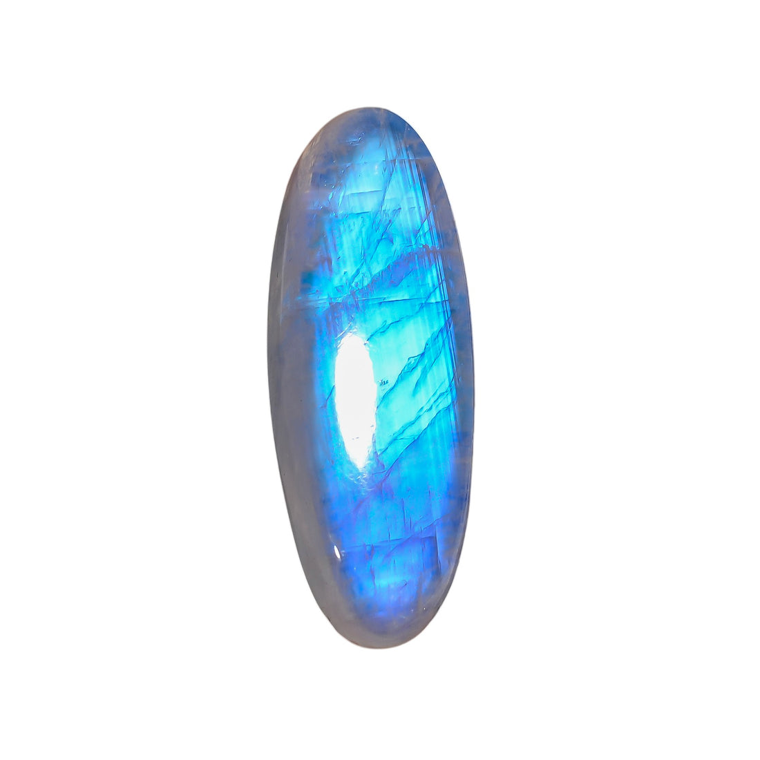 Natural Rainbow Moonstone Oval Shape Cabochon Loose Gemstone For Making Jewelry 46 Ct. 38X14X9 mm Y-10100