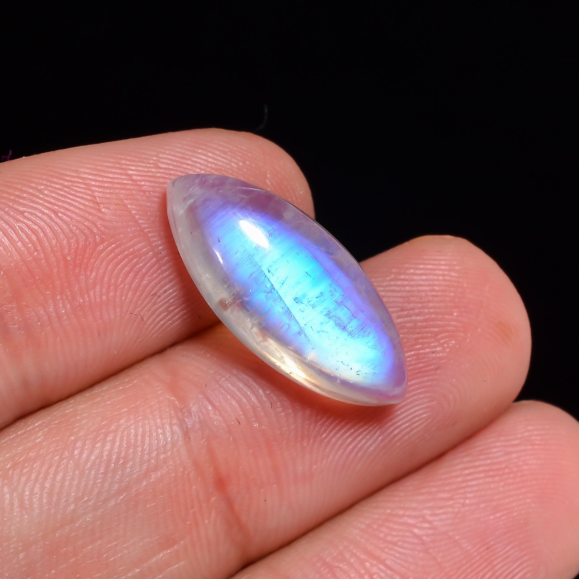 Natural Rainbow Moonstone Marquise Shape Cabochon Loose Gemstone For Making Jewelry 10 Ct. 20X8X6 mm Y-10101