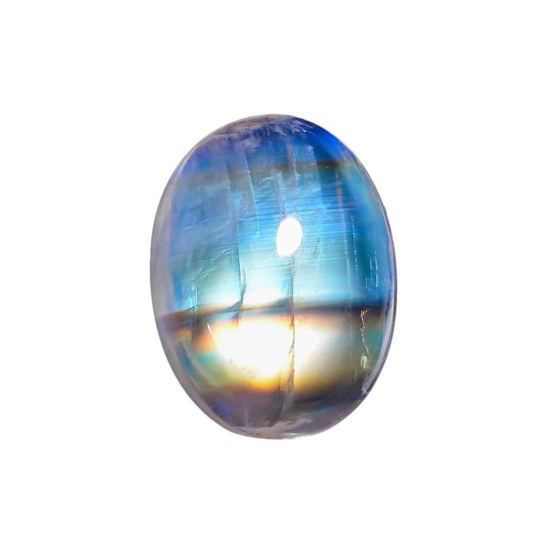 Natural Rainbow Moonstone Oval Shape Cabochon Loose Gemstone For Making Jewelry 23.5 Ct. 22X16X7 mm Y-10102