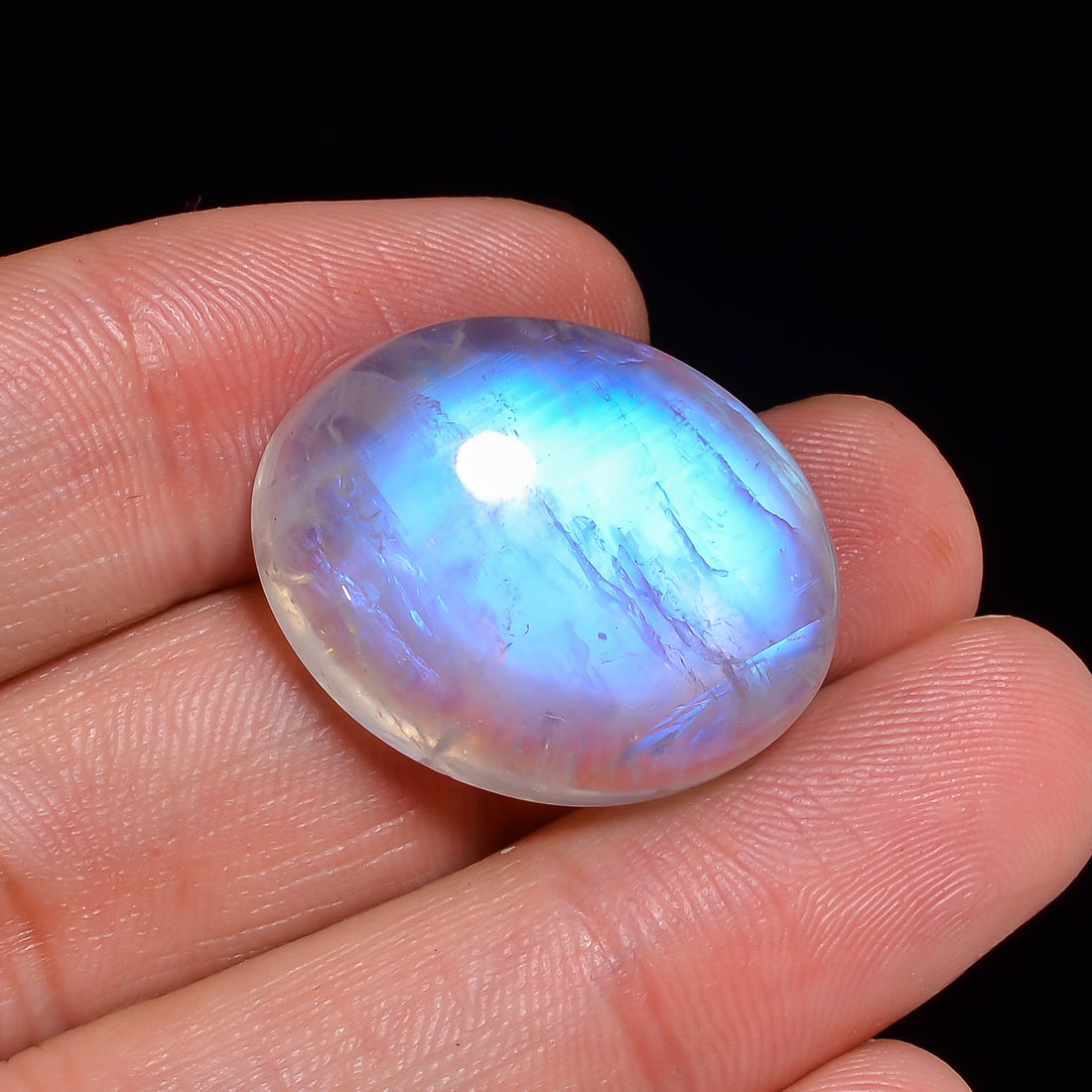 Natural Rainbow Moonstone Oval Shape Cabochon Loose Gemstone For Making Jewelry 35 Ct. 24X19X8 mm Y-10104