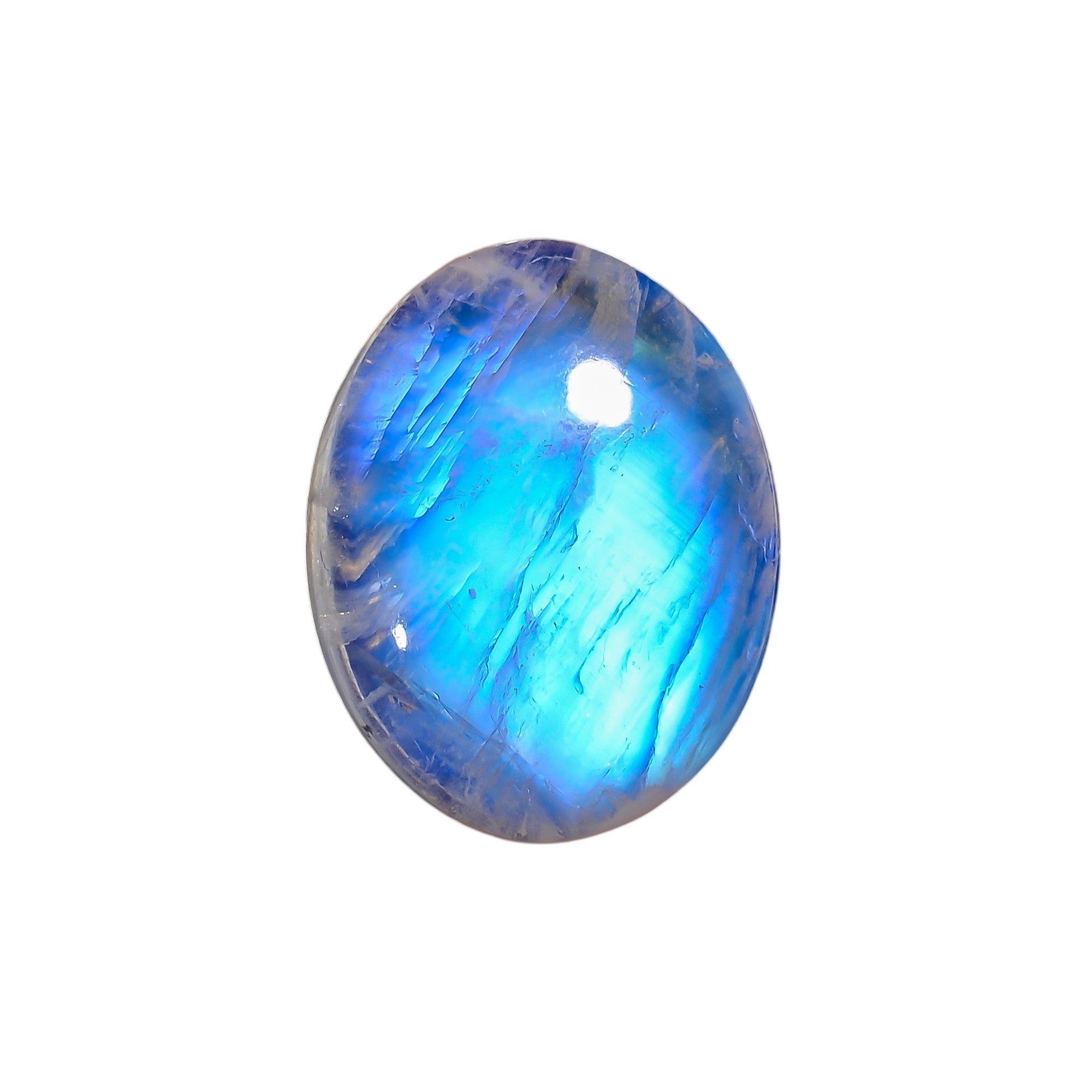 Natural Rainbow Moonstone Oval Shape Cabochon Loose Gemstone For Making Jewelry 35 Ct. 24X19X8 mm Y-10104