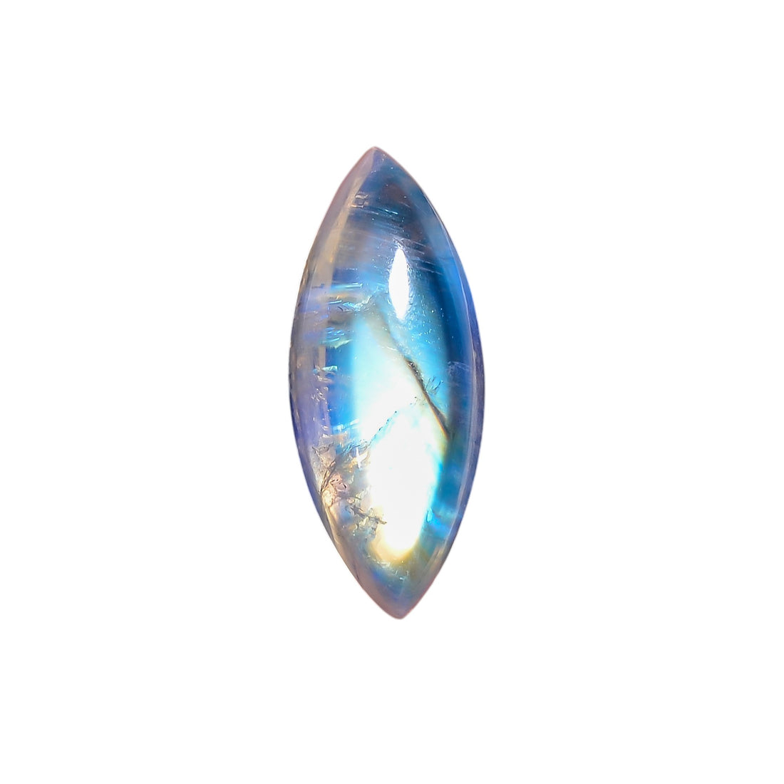 Natural Rainbow Moonstone Marquise Shape Cabochon Loose Gemstone For Making Jewelry 7.5 Ct. 19X8X6 mm Y-10105