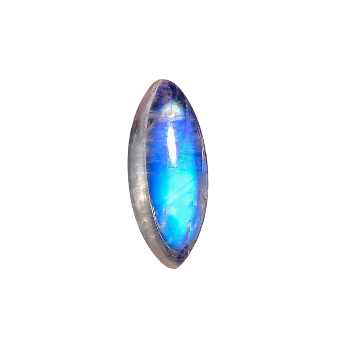 Natural Rainbow Moonstone Marquise Shape Cabochon Loose Gemstone For Making Jewelry 7.5 Ct. 18X7X6 mm Y-10106