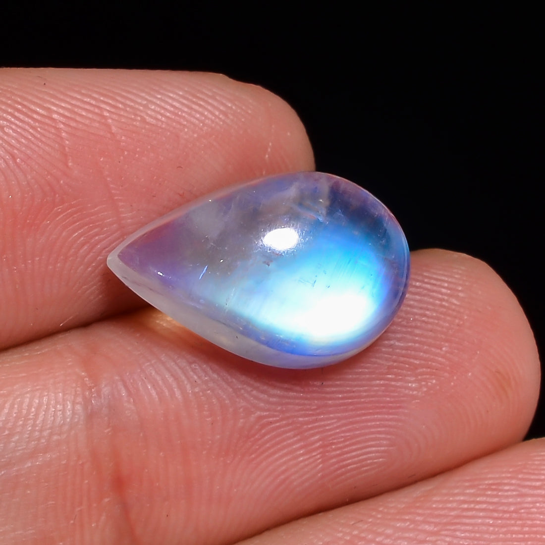 Natural Rainbow Moonstone Pear Shape Cabochon Loose Gemstone For Making Jewelry 8.5 Ct. 16X12X6 mm Y-10107