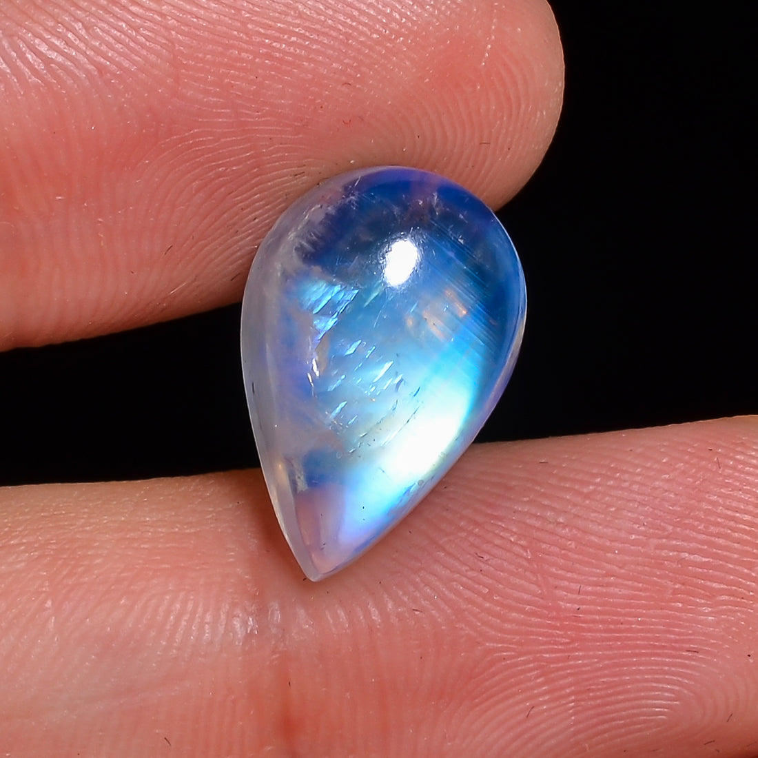 Natural Rainbow Moonstone Pear Shape Cabochon Loose Gemstone For Making Jewelry 8.5 Ct. 16X12X6 mm Y-10107