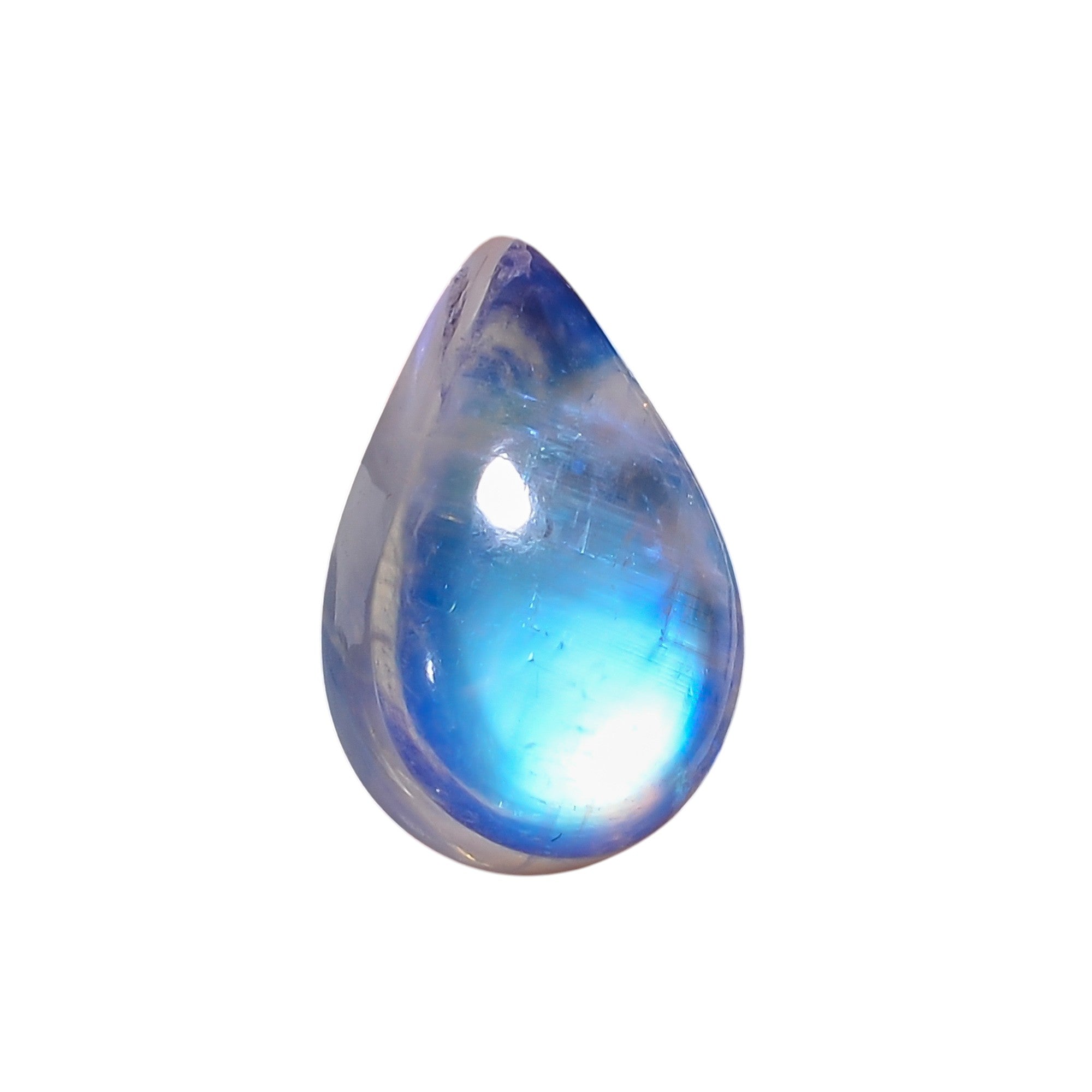 Natural Rainbow Moonstone Pear Shape Cabochon Loose Gemstone For Making Jewelry 8.5 Ct. 16X12X6 mm Y-10107