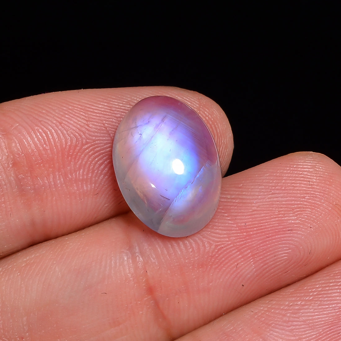 Natural Rainbow Moonstone Oval Shape Cabochon Loose Gemstone For Making Jewelry 9.5 Ct. 15X10X6 mm Y-10109