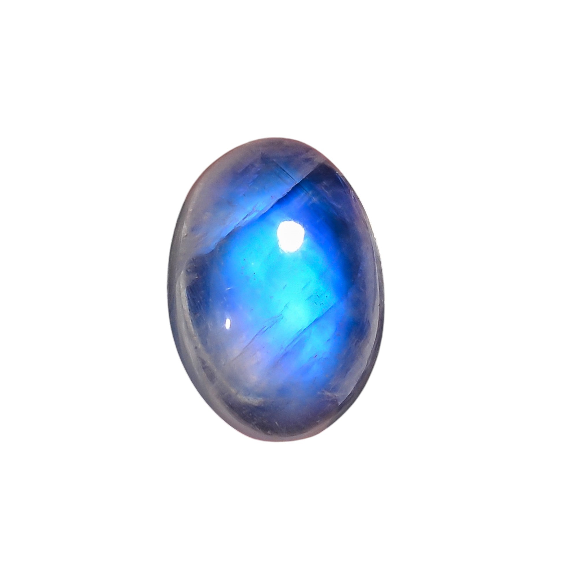 Natural Rainbow Moonstone Oval Shape Cabochon Loose Gemstone For Making Jewelry 9.5 Ct. 15X10X6 mm Y-10109